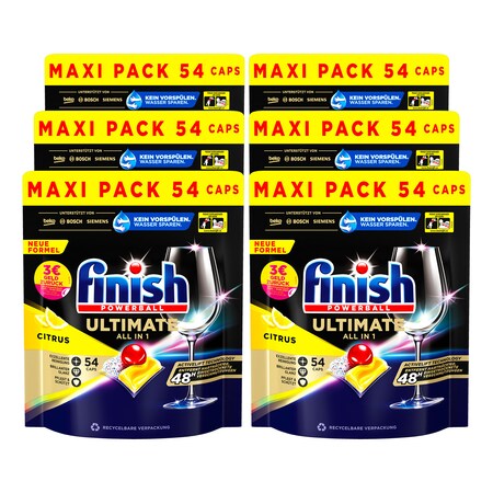 Finish Ultimate All in 1 Maxi Pack Caps Citrus 54 Stück, 6er Pack online  kaufen bei Netto