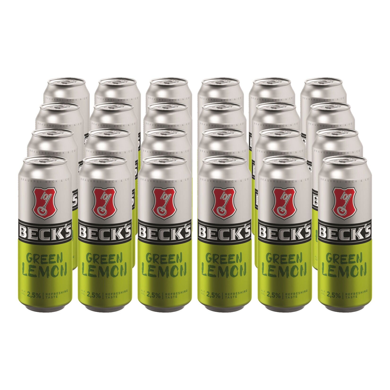 Becks Green Lemon 2,5 % vol 0,5 Liter Dose, 24er Pack - Bild 1