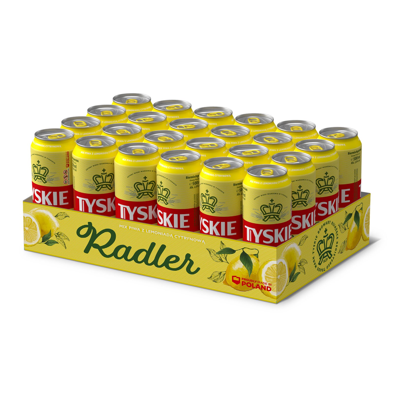 Tyskie Radler 2,0 % vol 0,5 Liter Dose, 24er Pack - Bild 1