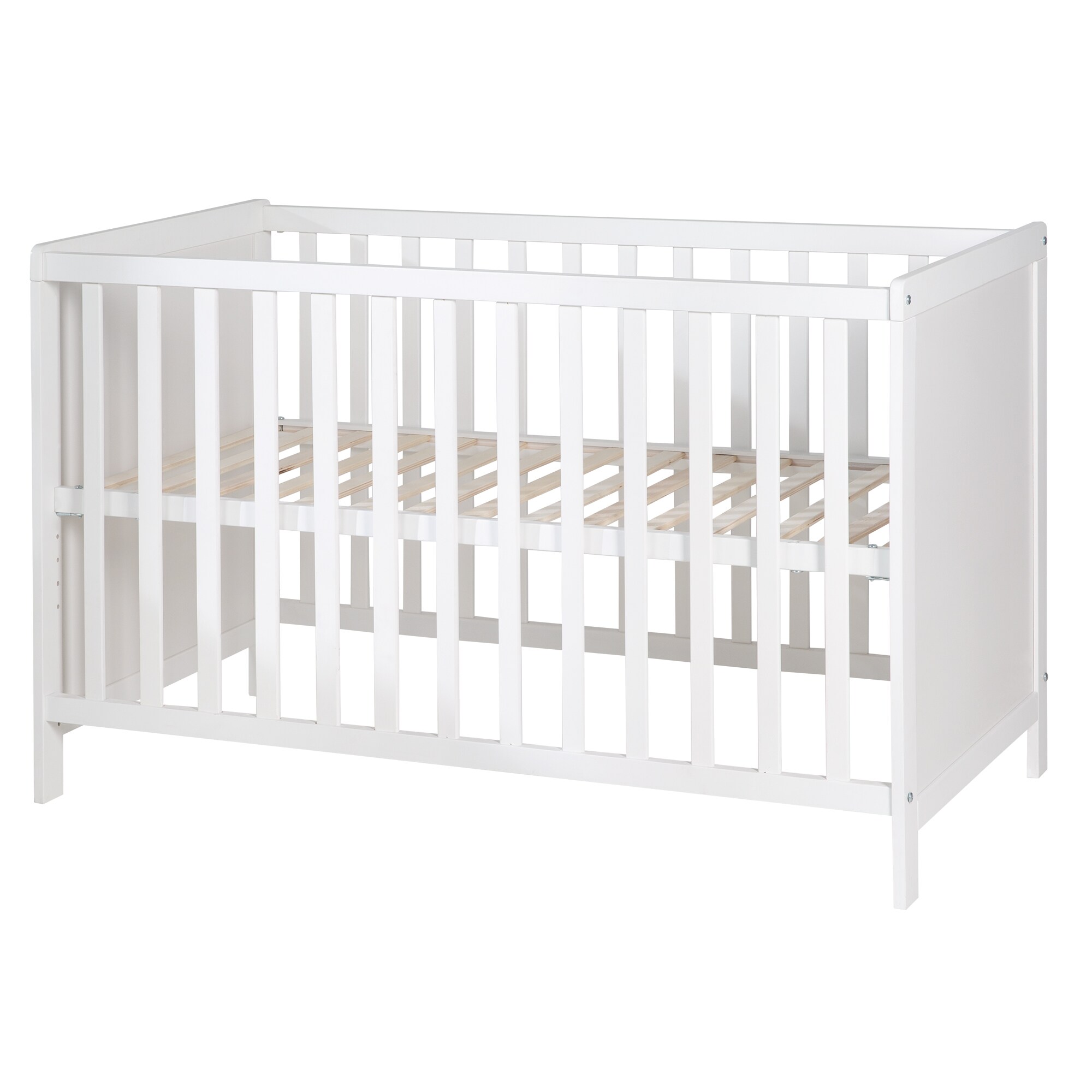 Baby- & Beistellbett 2in1 'Hamburg' ca. ca. 60x120 cm, wei&szlig;, verstellbar, inkl. 5 Schlupfsprossen - Bild 1