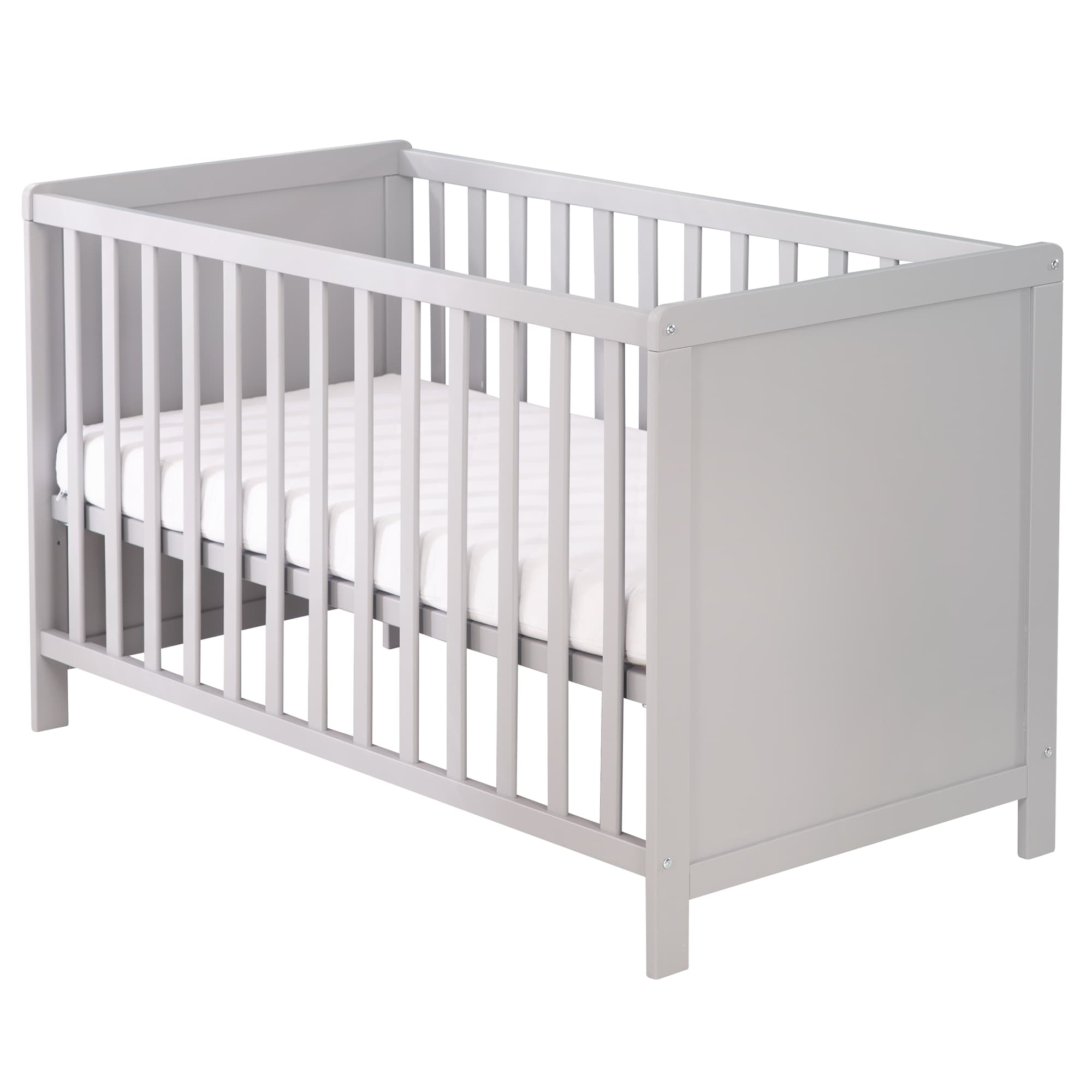 Beistellbett, ca. 60 x 120 cm, taupe, verstellbar, 5 Schlupfsprossen, inkl. Lattenrost & Matratze - Bild 1