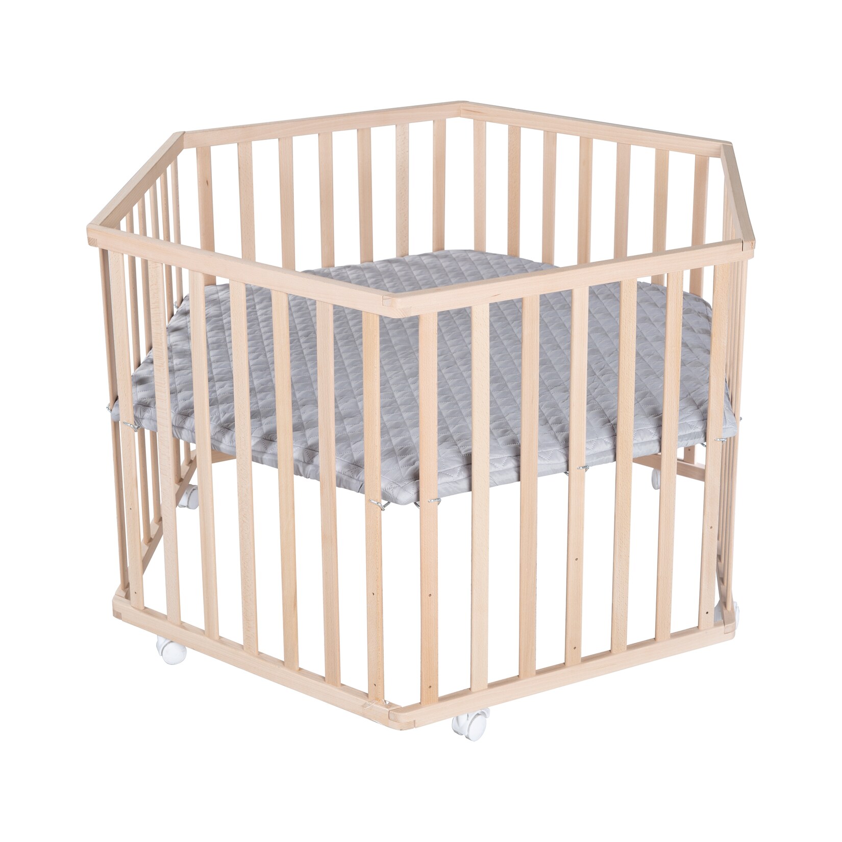 Laufgitter 6-eckig ‚Cosiplay‘ aus Bio-Buche, inkl. Schutzeinlage ‚roba Style‘ | 04005317333960