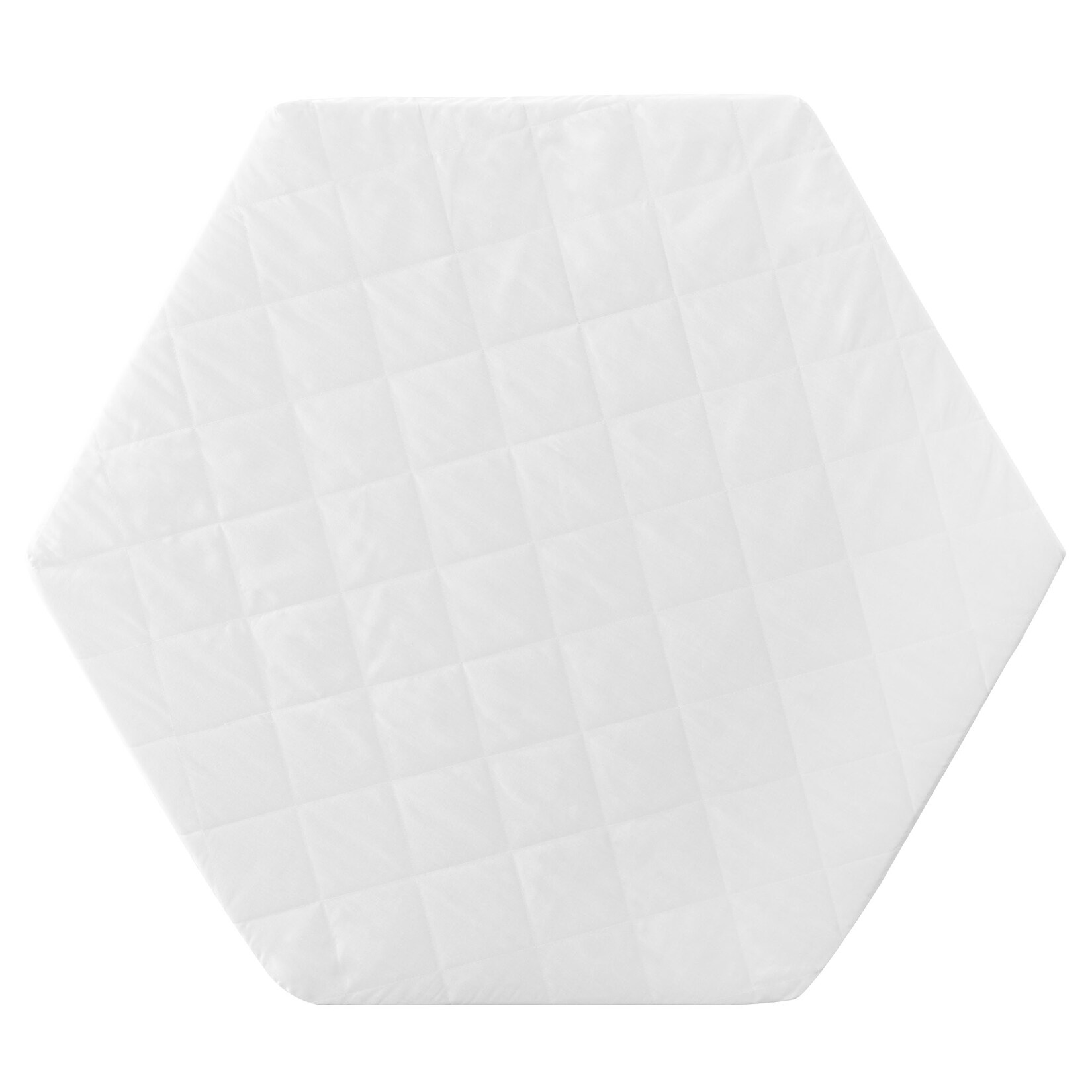 Laufgittermatratze, 6-eckig, Laufstall-Matratze weiß, gesteppt, LxBxH ca. 112 x 97 x 4 cm | 04005317280073