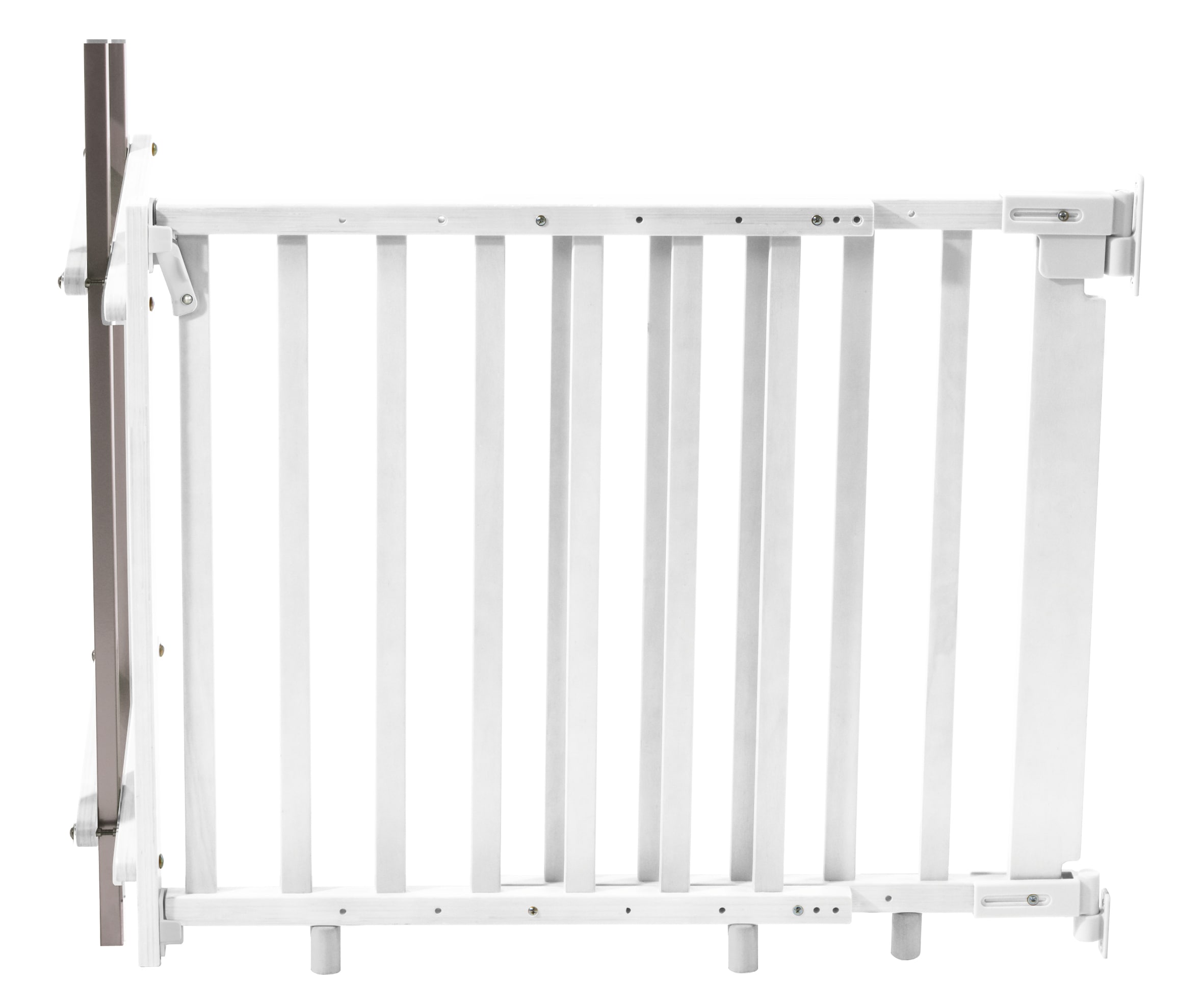 Treppenschutzgitter, Holz wei&szlig; lackiert, Breite ca. 79 - 118 cm - Bild 1