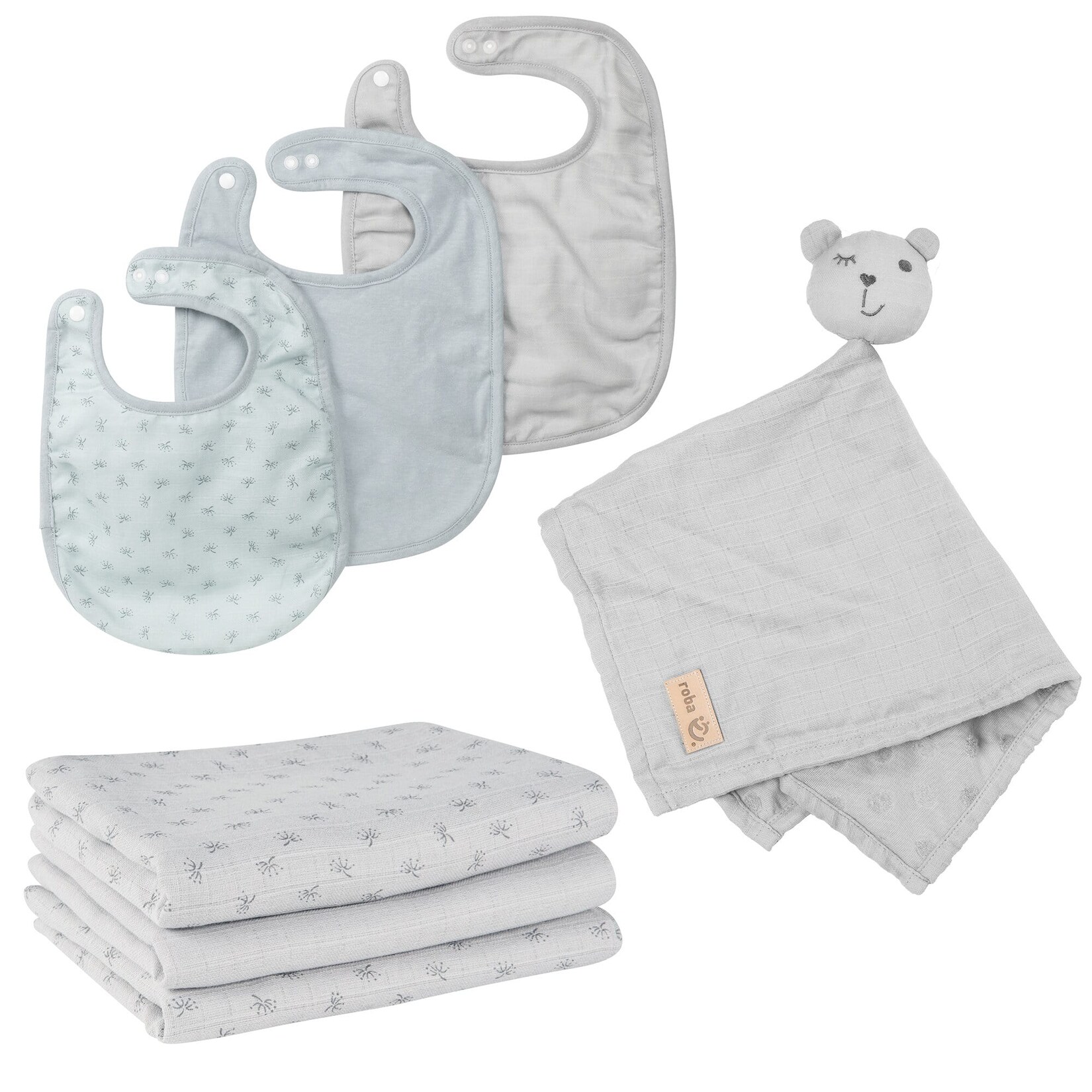 roba Organic Geschenkset Baby Essentials ‚Lil Planet‘ silbergrau aus Bio-Baumwolle, GOTS zertifiziert | 04005317323824
