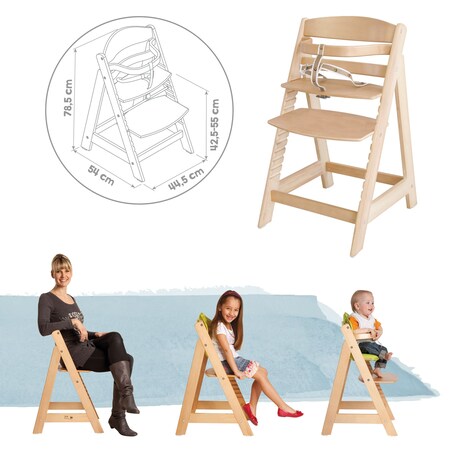 Treppenhochstuhl \'Sit Up III\', mitwachsend bis zum Jugendstuhl, Holz natur  online kaufen bei Netto | Klapphochstühle