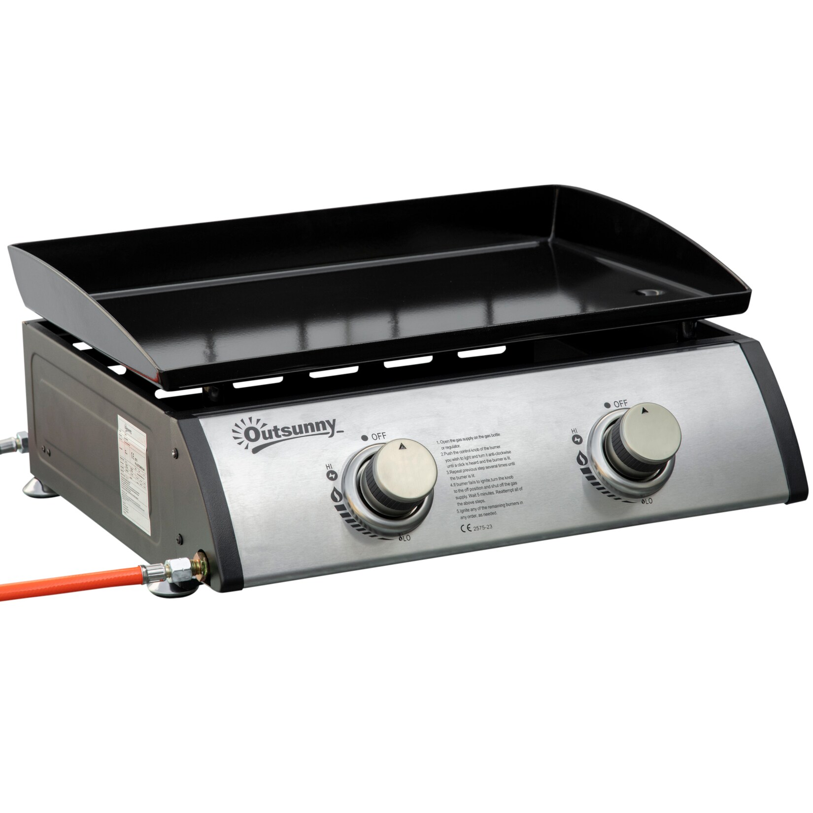 Outsunny Gasgrill Rostfreier Stahl, Emailliertes Eisen | 04255633521491