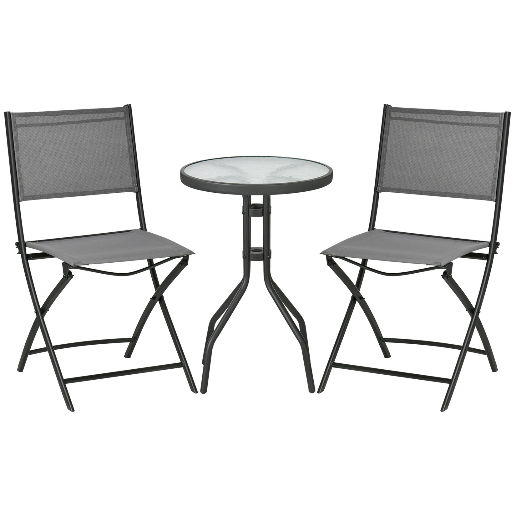 Outsunny Gartenmöbel Set Stahl, Polyester, Hartglas | 04255633517555