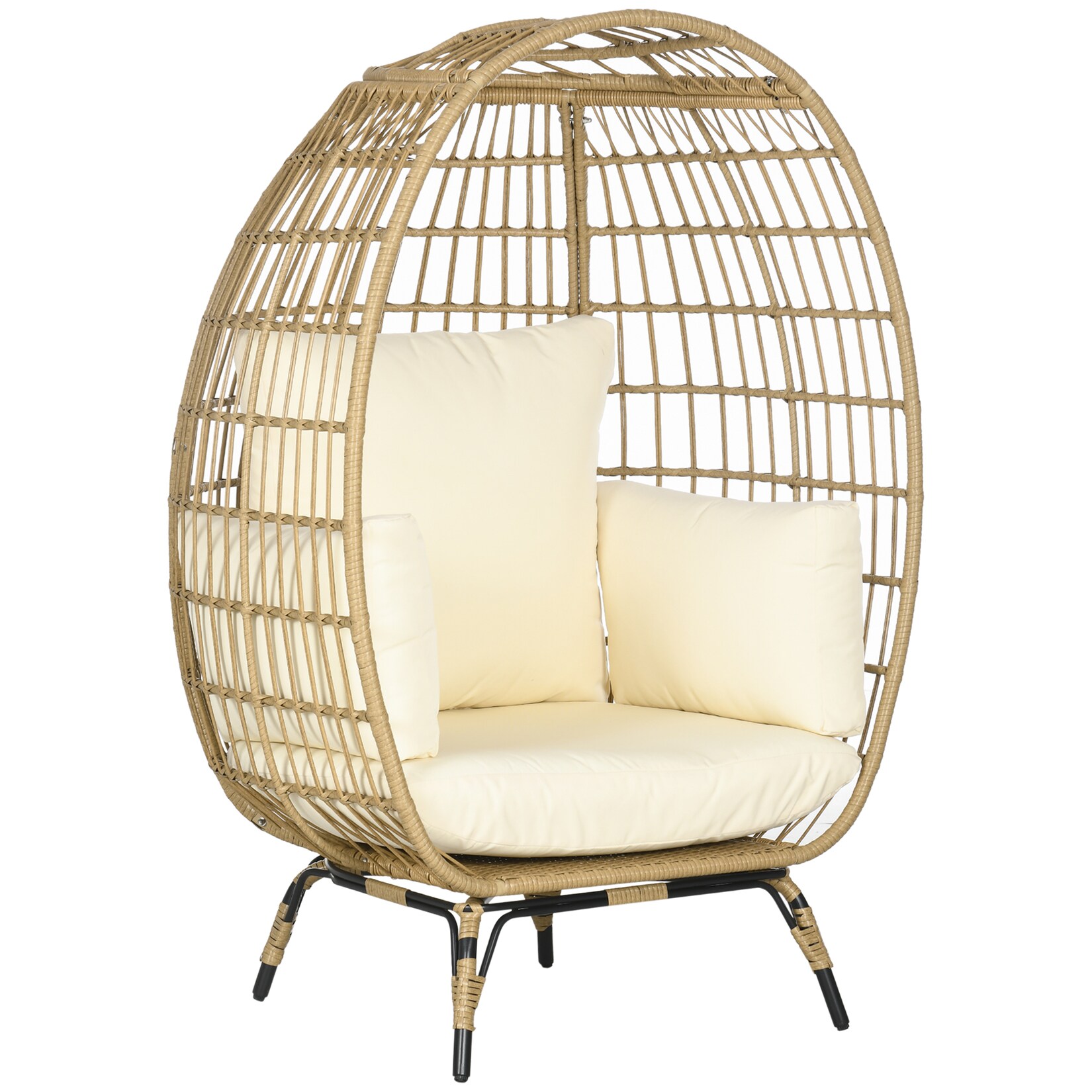 Rattansessel Stahl, Polyester, PE Rattan