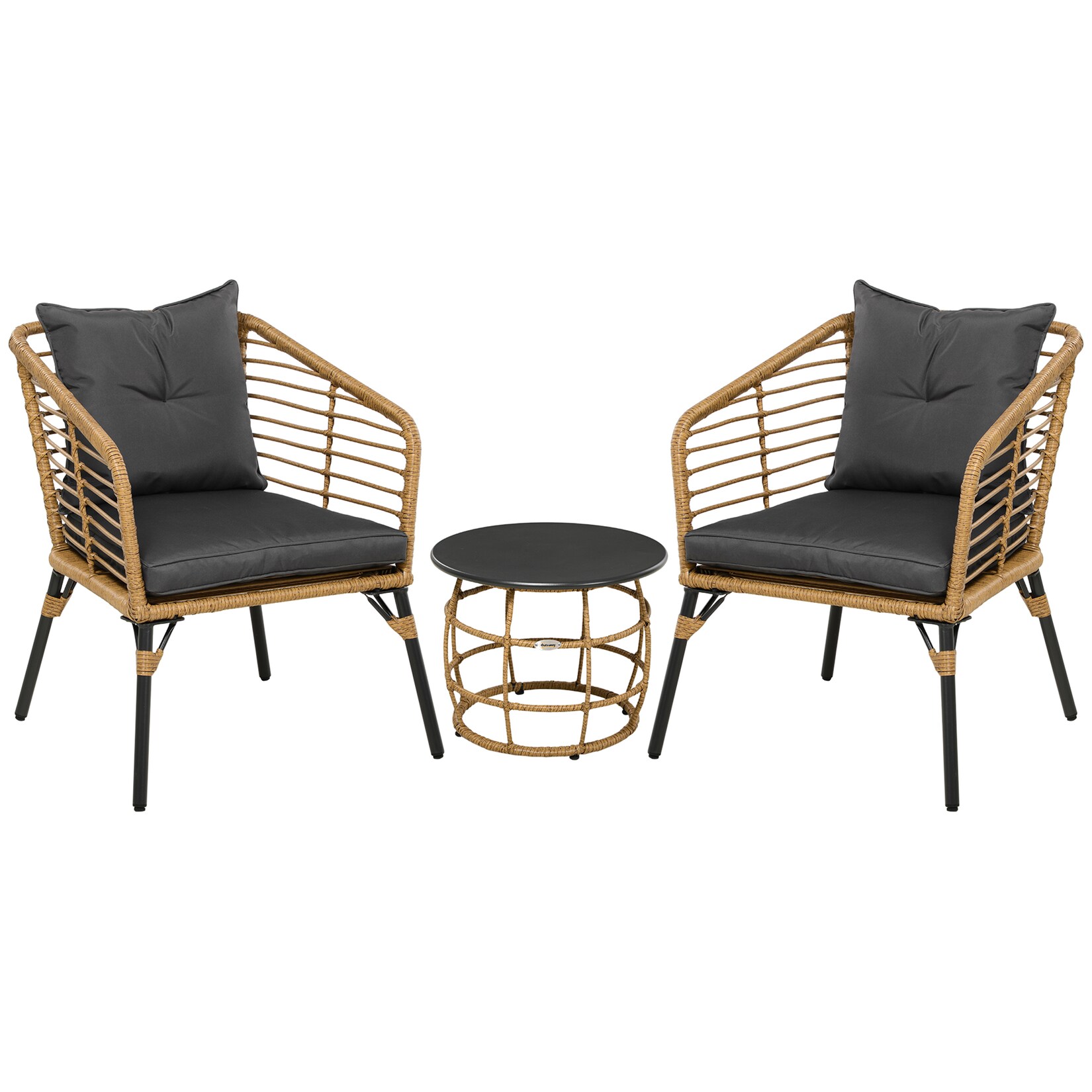 Rattan Gartenmöbel-Set Stahl, Polyester, PE Rattan