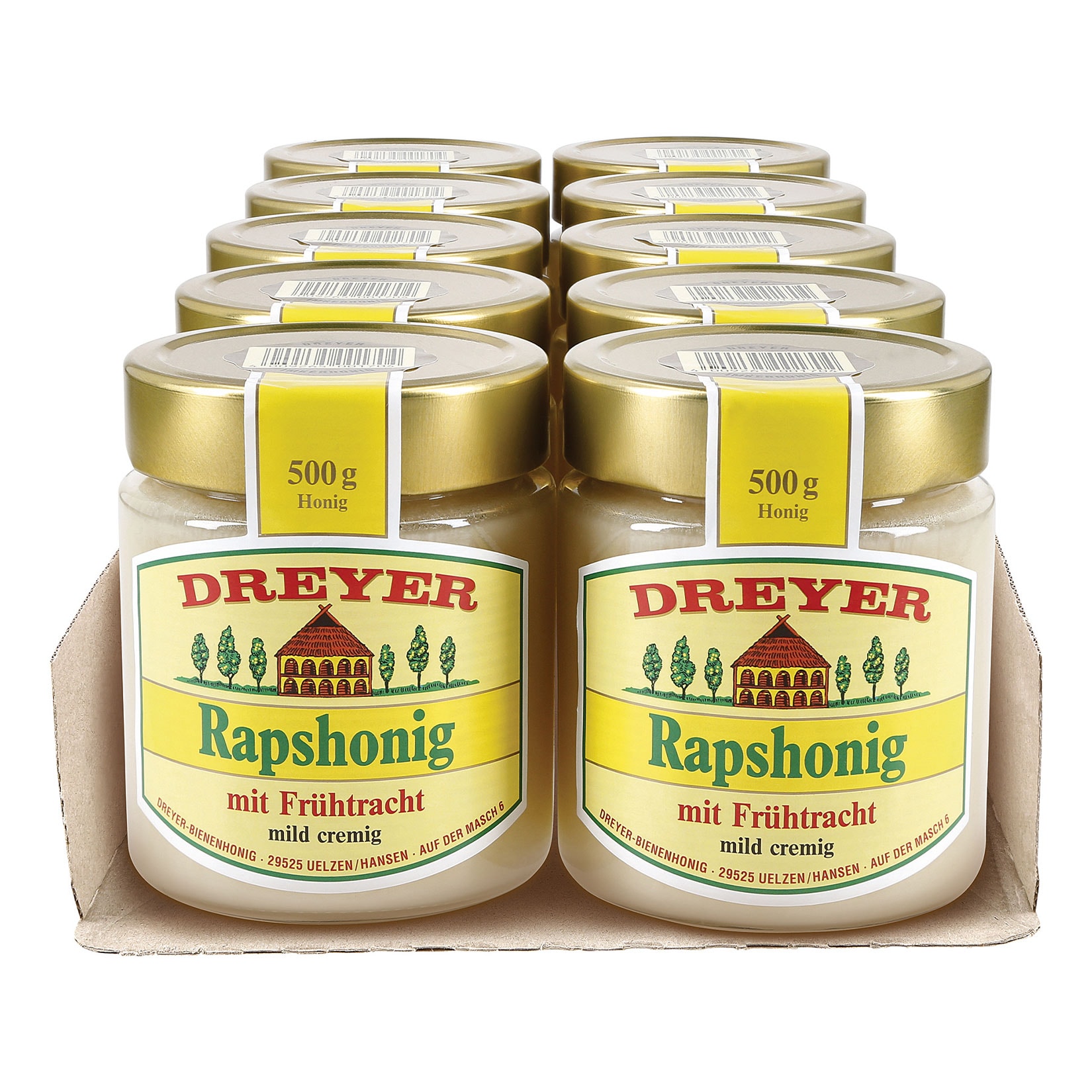 Dreyer Rapshonig mit Fr&uuml;htracht 500 g, 10er Pack - Bild 1