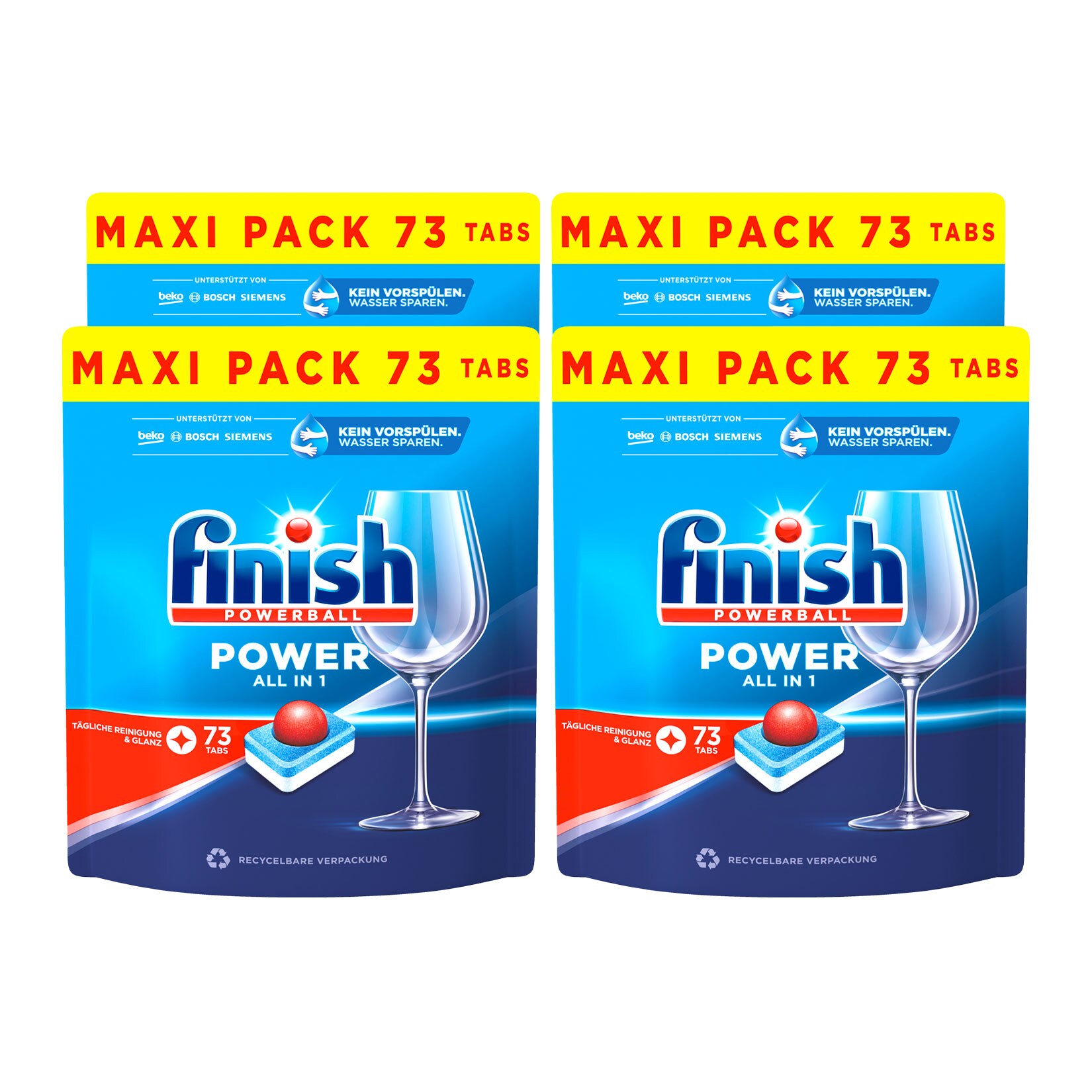 Finish Geschirrreinigertabs Power All in One 73 Tabs, 4er Pack - Bild 1