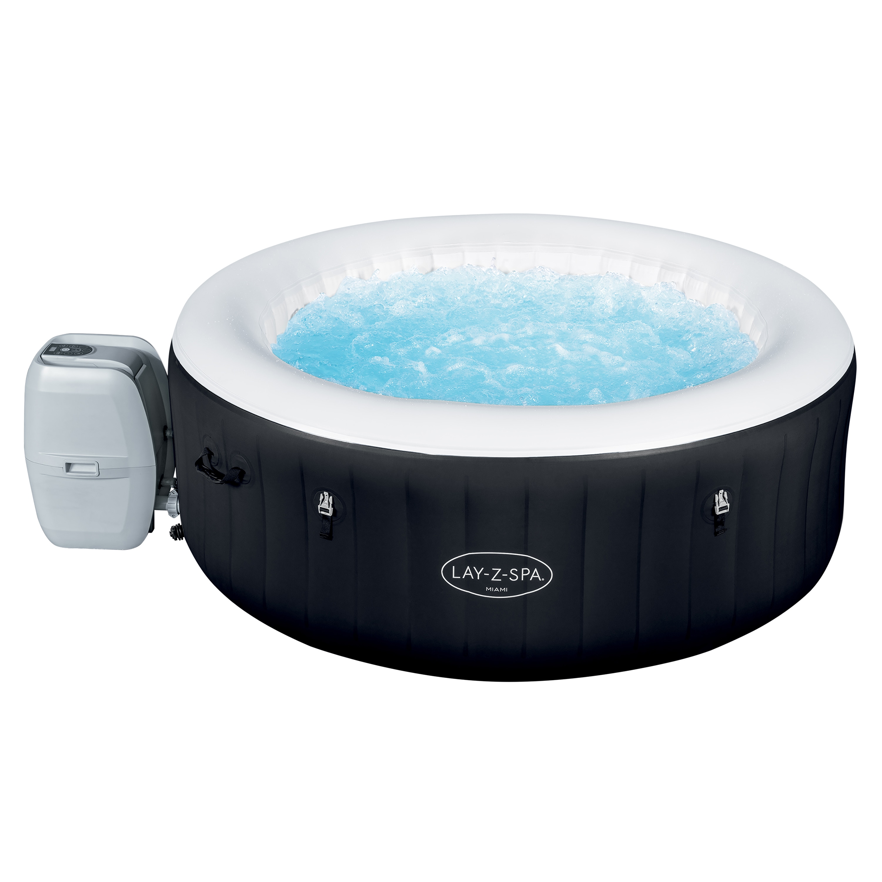 Bestway&reg; LAY-Z-SPA&reg; Whirlpool Miami AirJet&trade; f&uuml;r 4 Personen, &Oslash; 180 x 66 cm, Schwarz - Bild 1