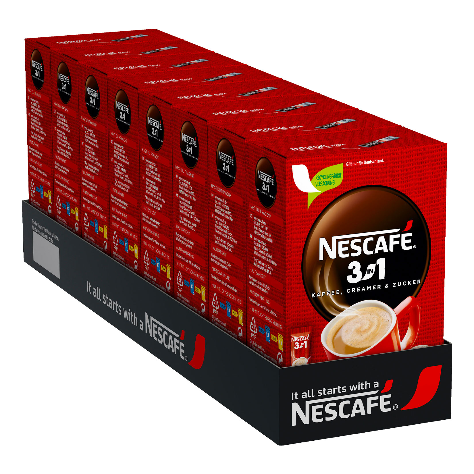 Nestl&eacute; Nescafe Sticks 3in1 165 g, 8er Pack - Bild 1