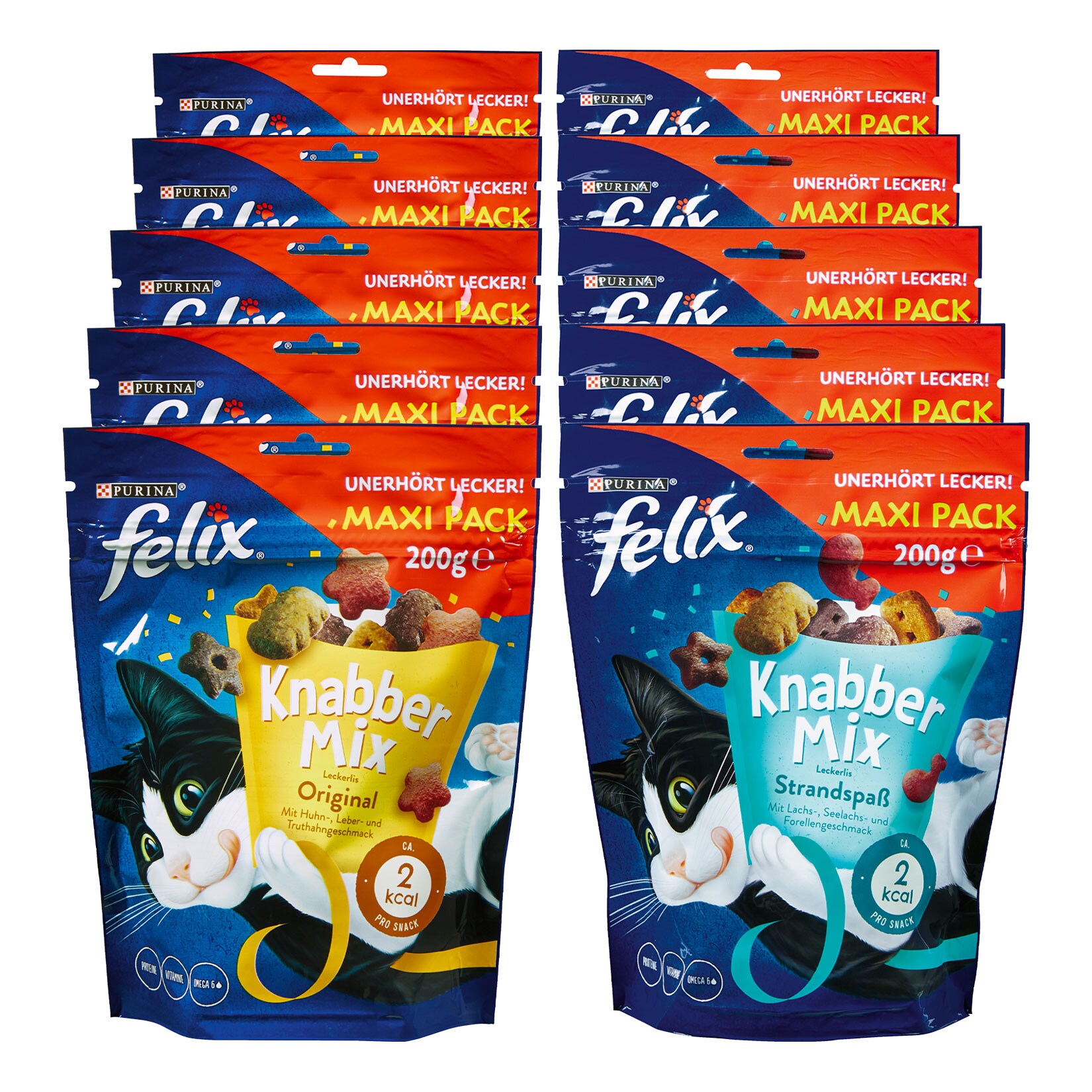 Felix KnabberMix Mixtray Katzensnacks 200 g, verschiedene Sorten, 10er Pack | 07613037095104