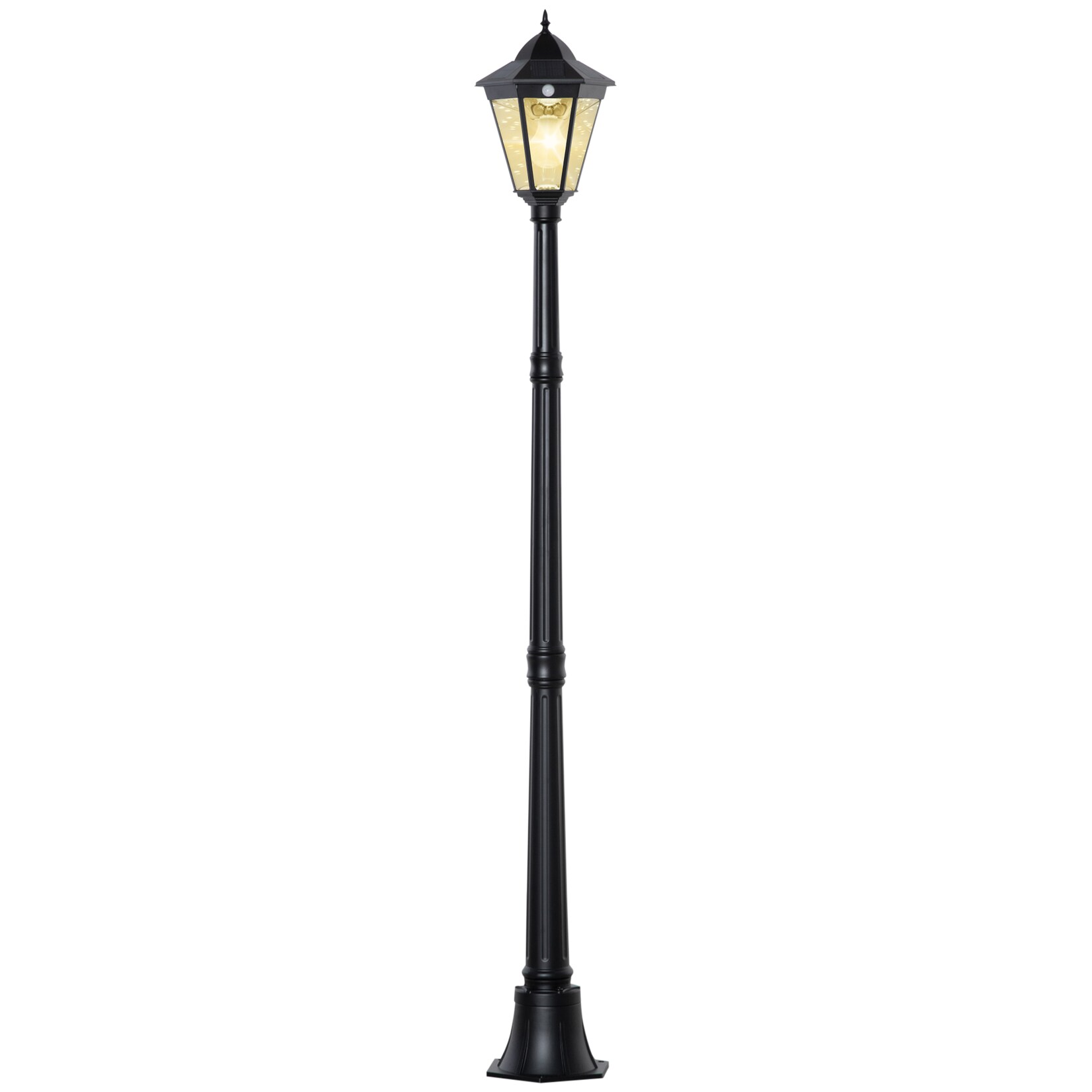 Outsunny Gartenlaterne Aluminium, gehärtetes Glas | 04251774952262