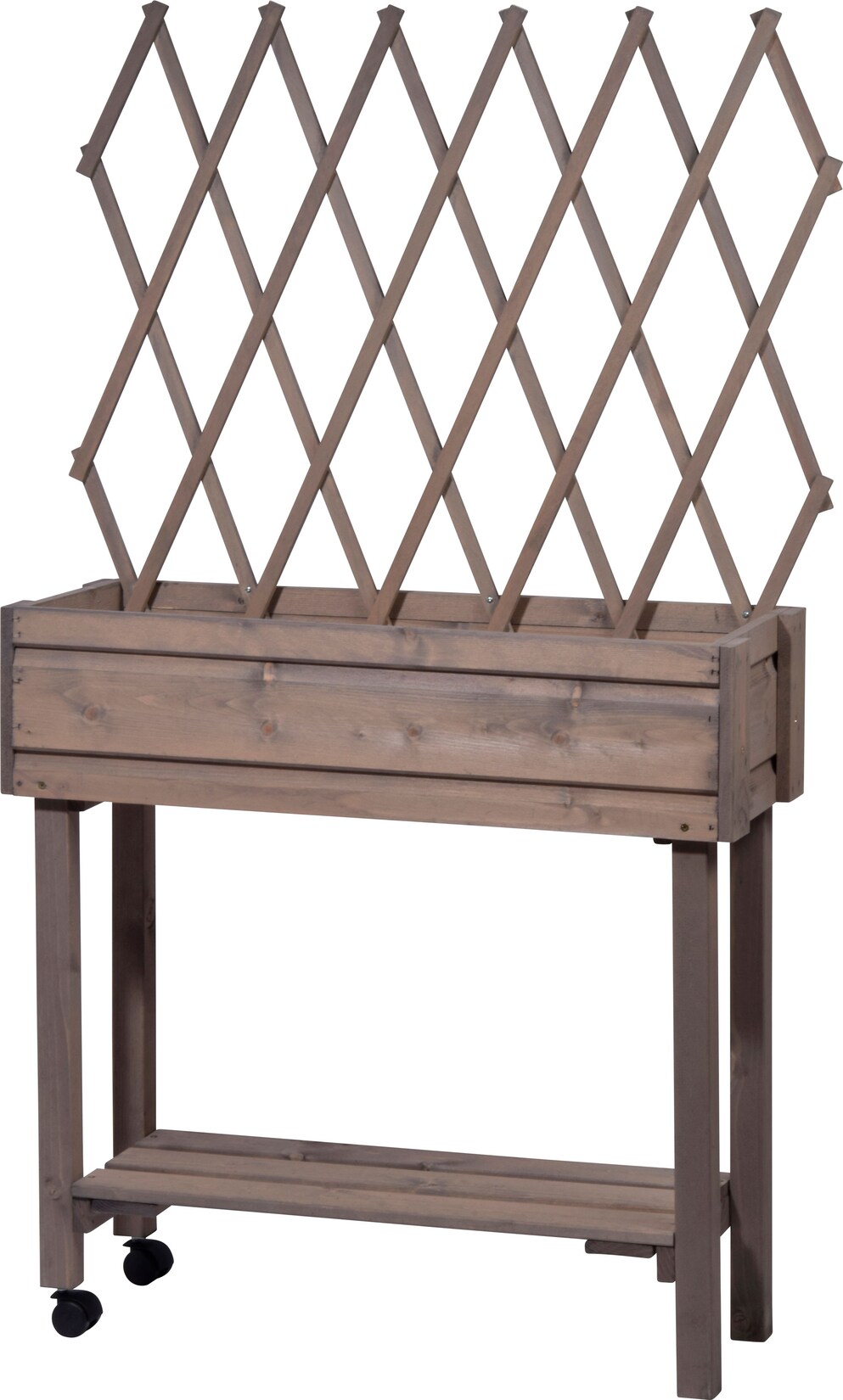 dobar Rollbares Hochbeet mit Rankgitter, grau