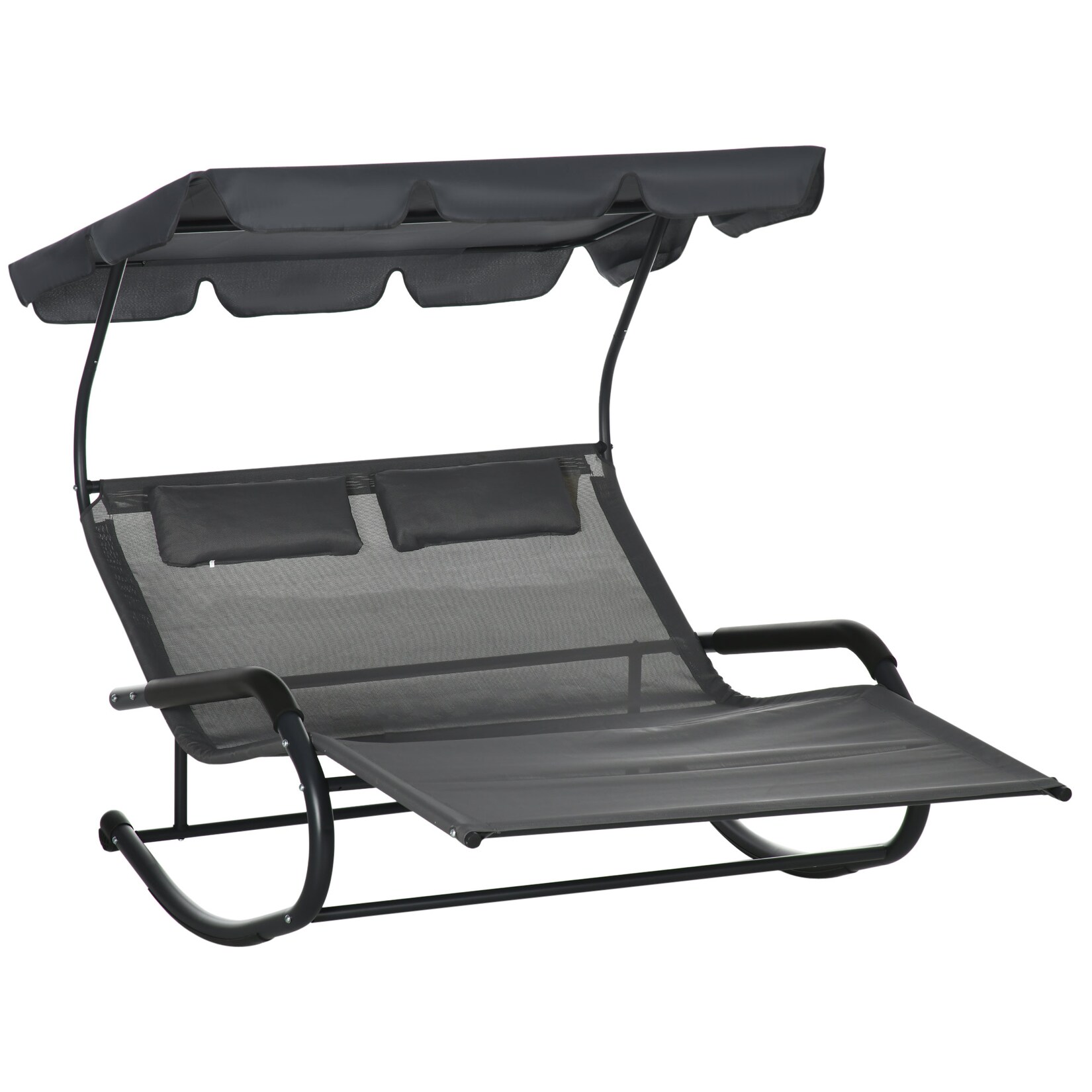 Outsunny Doppel-Sonnenliege Stahl, Polyester, EVA | 04255633519559