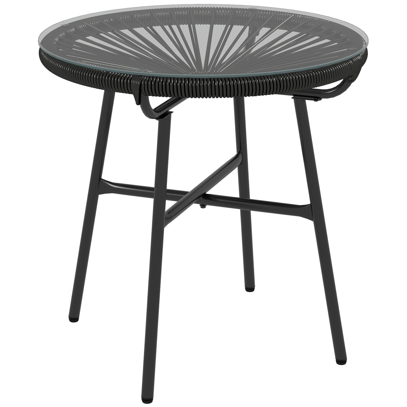 Rattan Beistelltisch Metall, PE Rattan