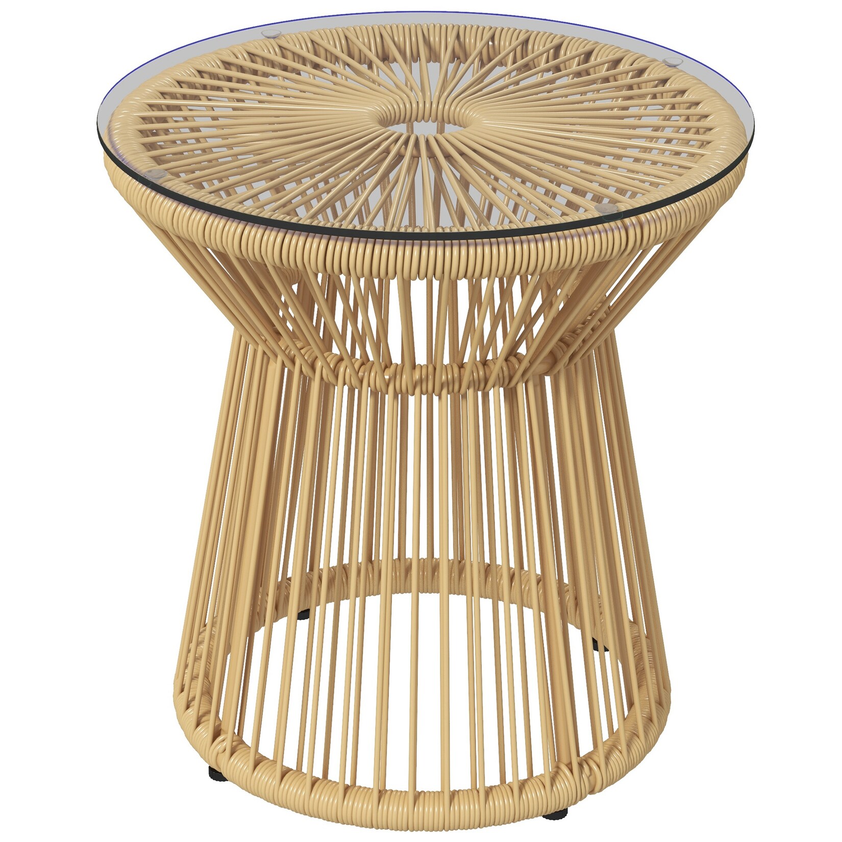 Rattan Beistelltisch Metall, PE Rattan
