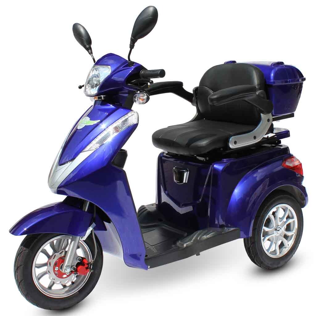 ECO ENGEL 501 Elektroroller, 25 km/h mit 30 Ah Li-Io Akku herausnehmbar, Blau