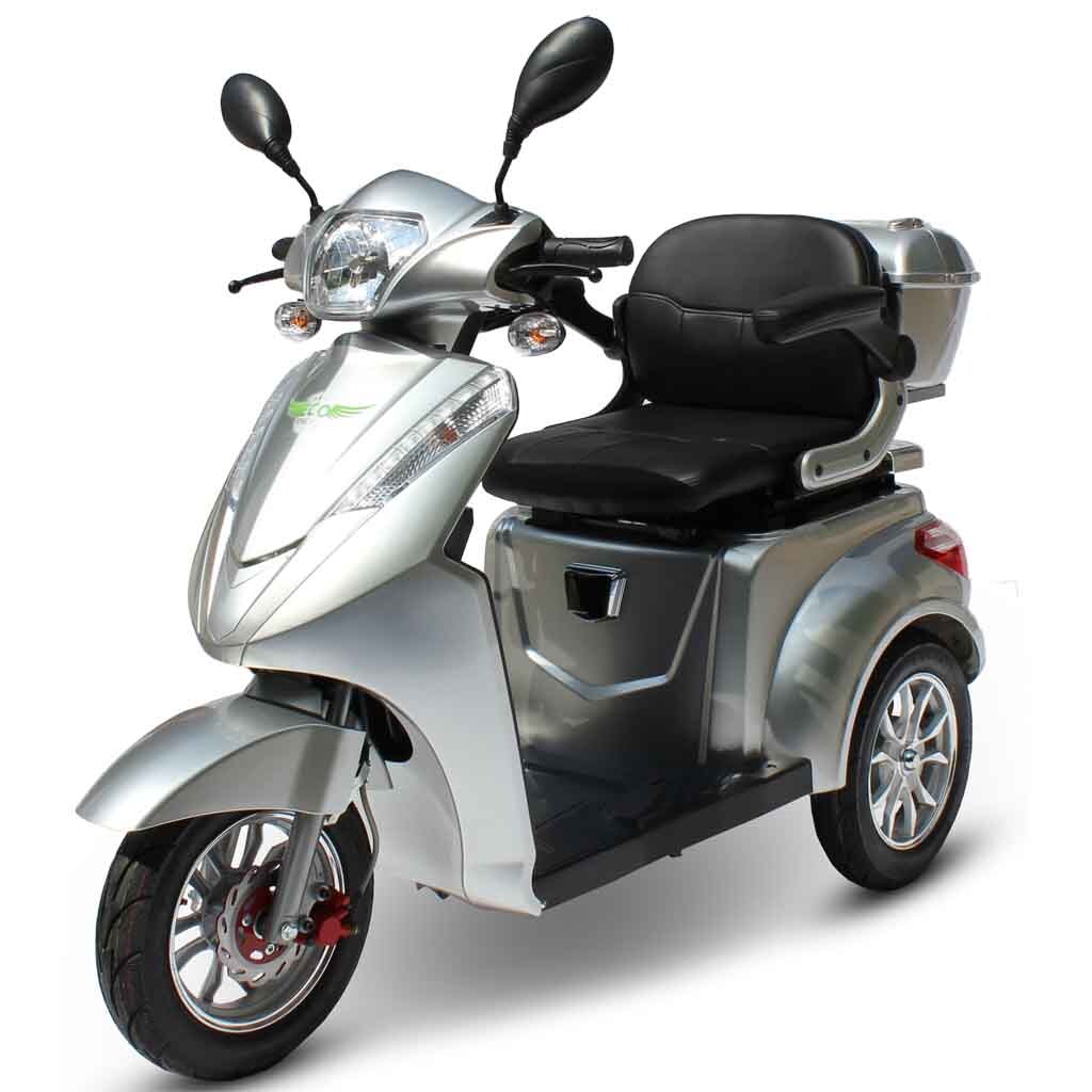ECO ENGEL 501 Elektroroller, 25 km/h mit 30 Ah Li-Io Akku herausnehmbar, Silber | 04260343353812