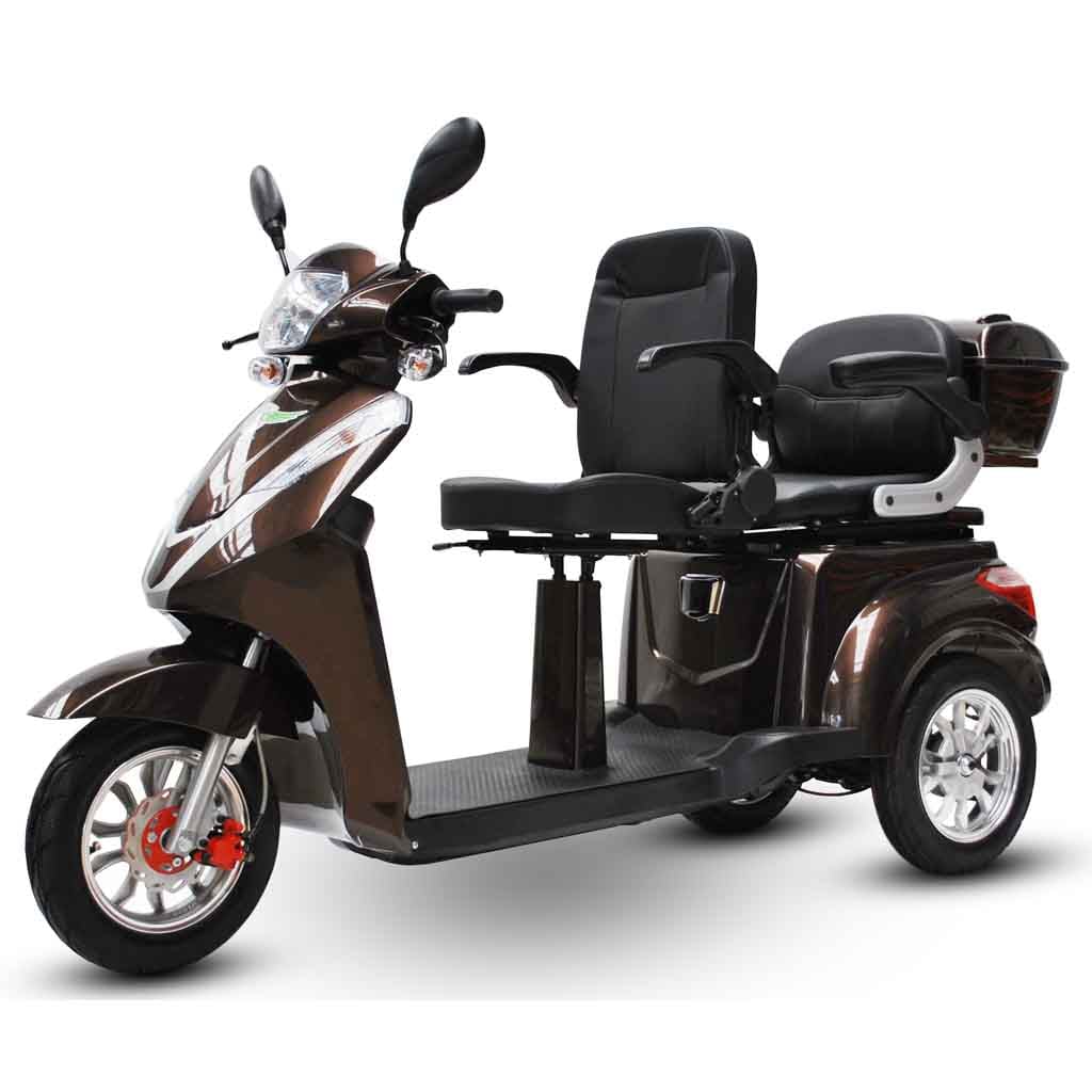 ECO ENGEL 503, Zweisitzer Elektroroller / Seniorenmobil, 25 km/h mit 20 Ah Li-io Akku, Braun - Bild 1