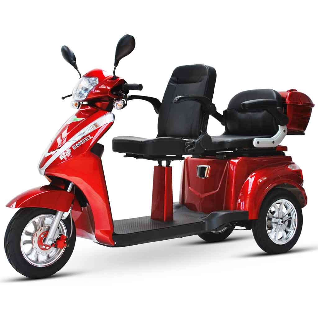 ECO ENGEL 503, Zweisitzer Senioren- / Elektromobil, 25 km/h mit Li-io 30 AH Akku, Rot