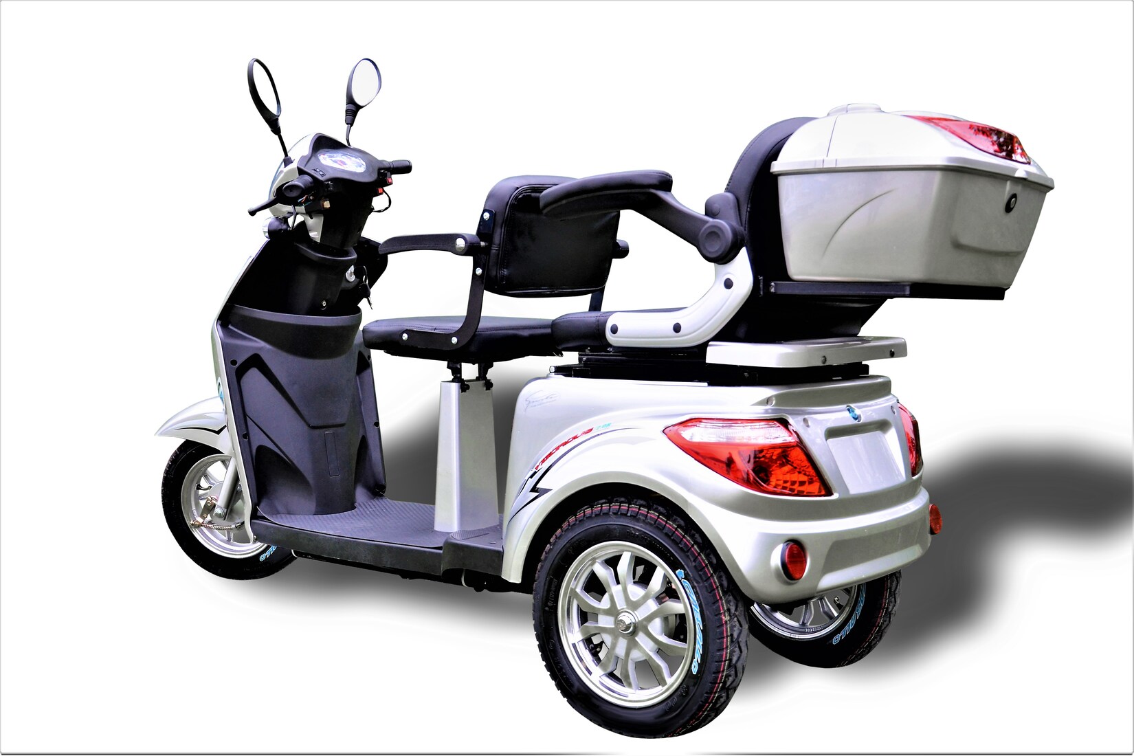 ECO ENGEL 503, Zweisitzer Senioren- / Elektromobil, 25 km/h mit Li-io 30 AH Akku, Silber