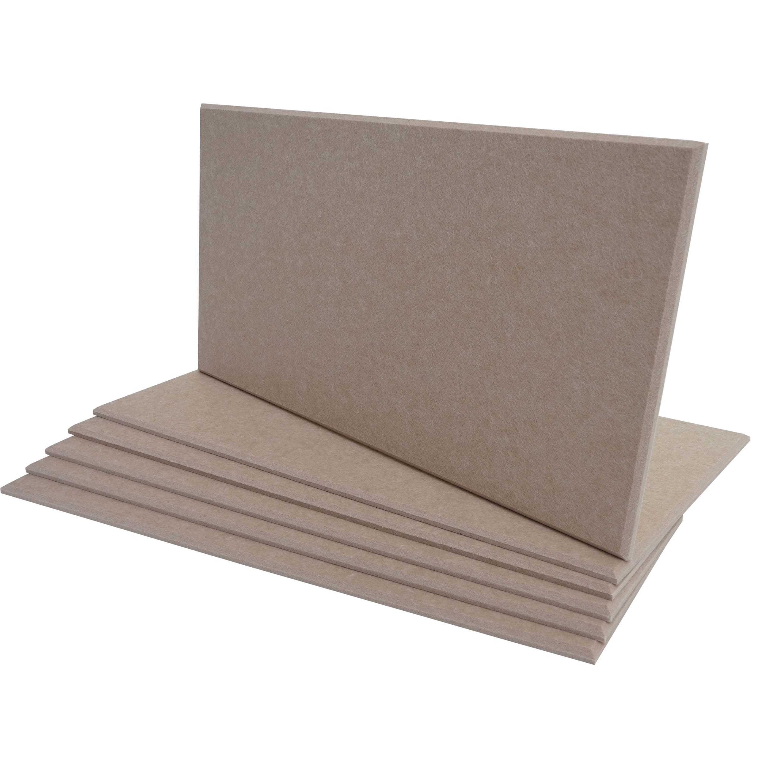 6er-Set Akustikwandpaneel MCW-L52, Wandpaneele Akustikplatten, schalld&auml;mmend 1qm Fl&auml;che 60x30cm ~ hellbraun - Bild 1
