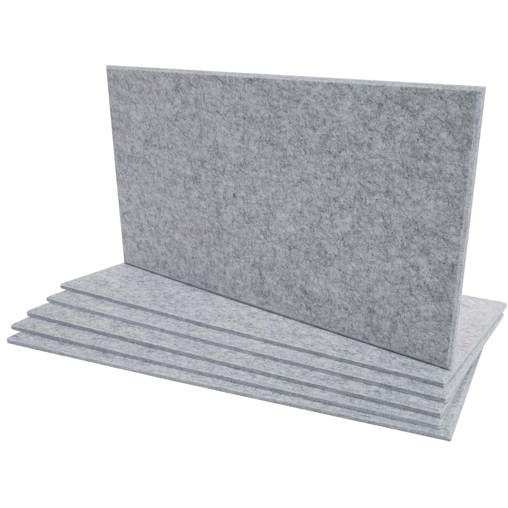 6er-Set Akustikwandpaneel MCW-L52, Wandpaneele Akustikplatten, schalldämmend 1qm Fläche 60x30cm ~ hellgrau