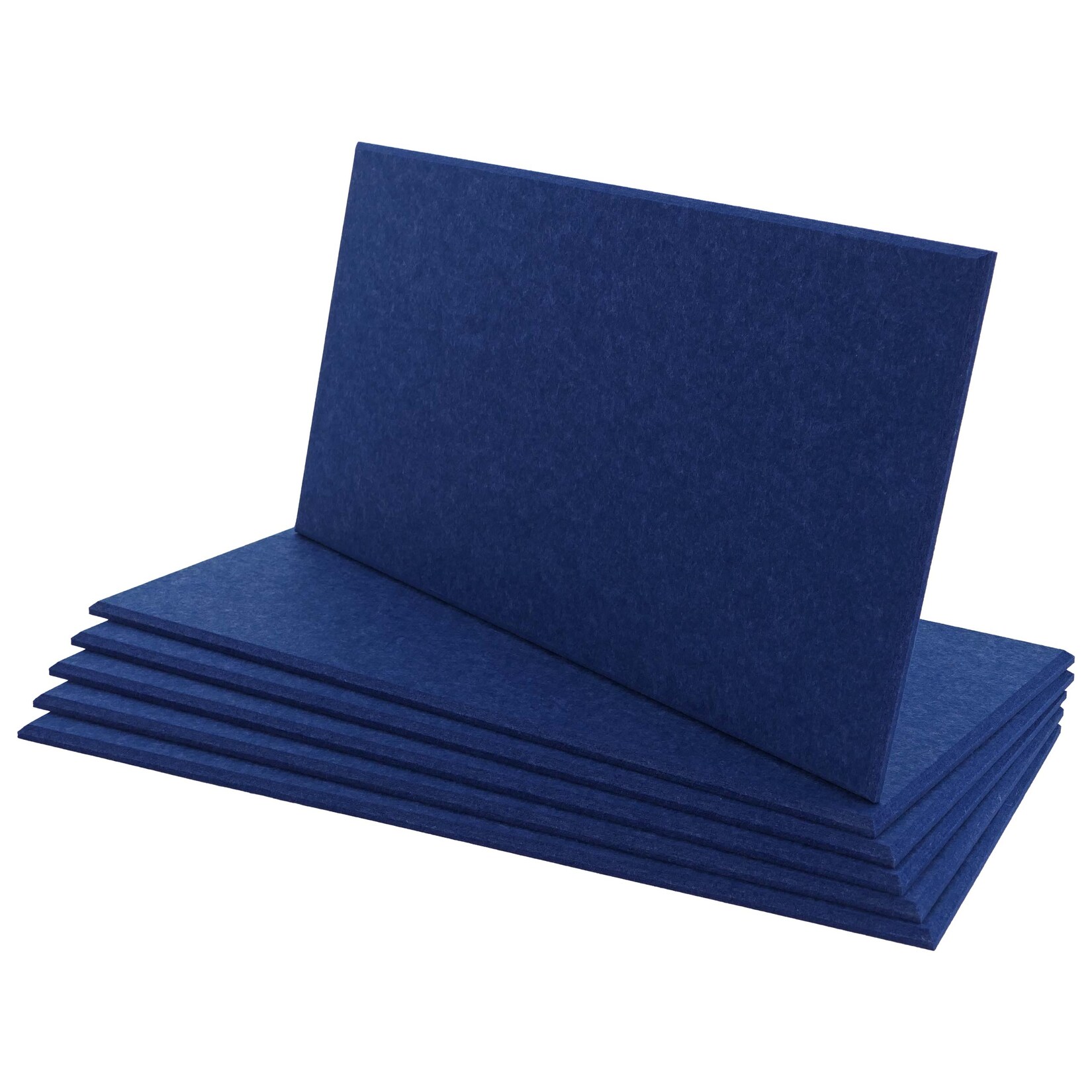 6er-Set Akustikwandpaneel MCW-L52, Wandpaneele Akustikplatten, schalldämmend 1qm Fläche 60x30cm ~ dunkelblau