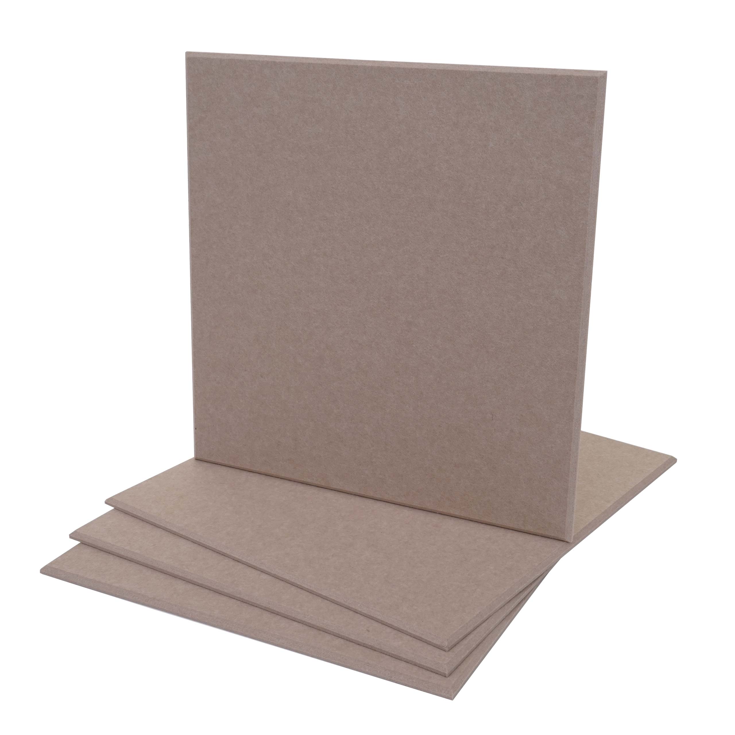 4er-Set Akustikwandpaneel MCW-L52, Wandpaneele Akustikplatten, schalld&auml;mmend 1qm Fl&auml;che 50x50cm ~ hellbraun - Bild 1