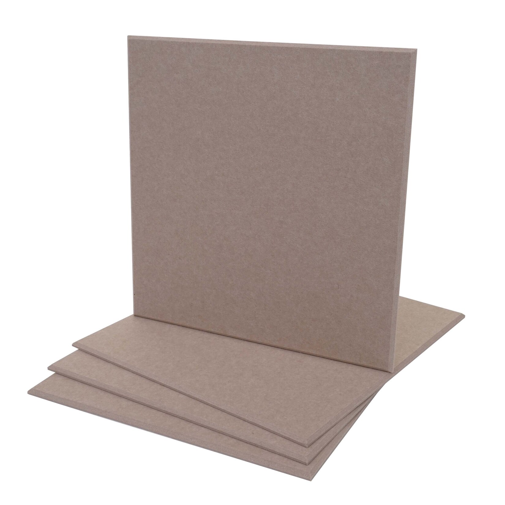 4er-Set Akustikwandpaneel MCW-L52, Wandpaneele Akustikplatten, schalldämmend 1qm Fläche 50x50cm ~ hellbraun