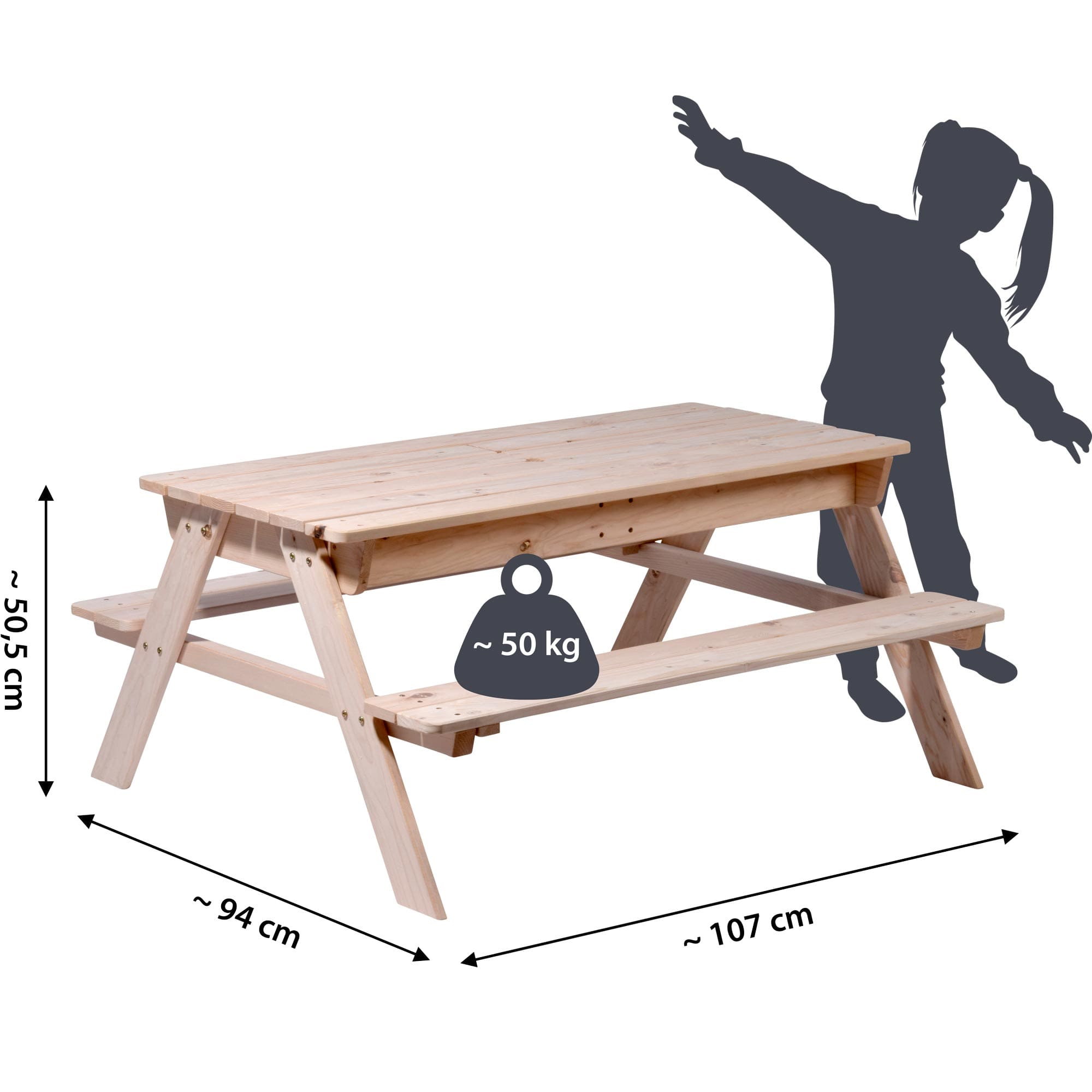 dobar Kinder Picknicktisch inkl. Matschkiste - Bild 1