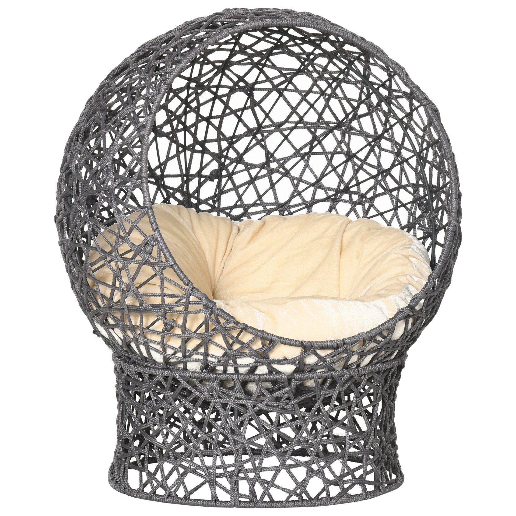 PawHut Katzenkorb Stahldraht, Polyester-Seil, Flanell, PP-Baumwolle | 04255633518859