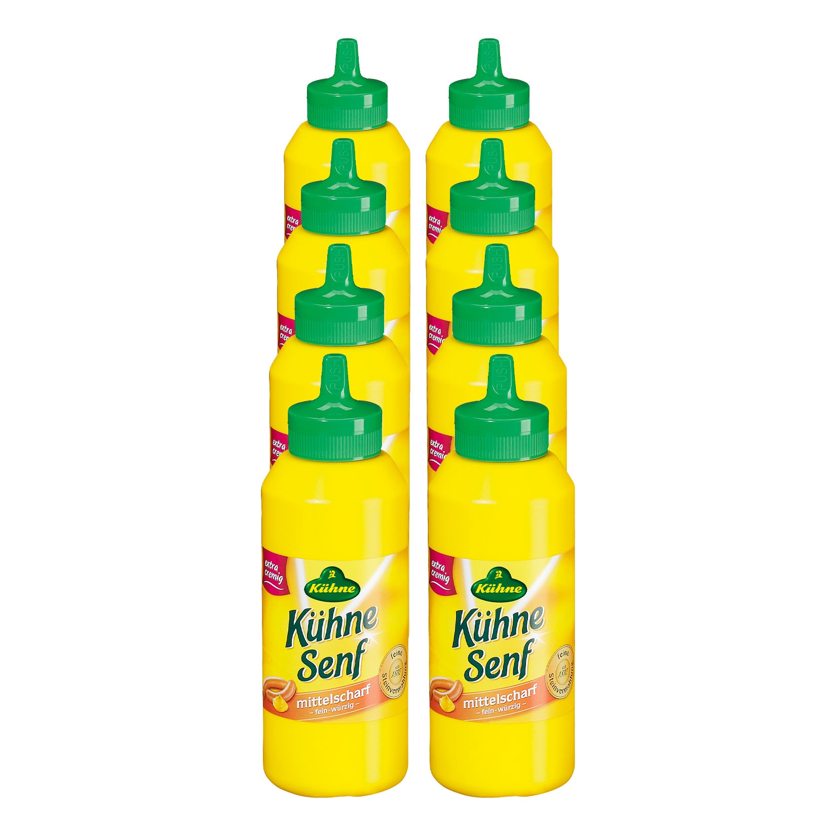 K&uuml;hne Senf mittelscharf Squeeze 250 ml, 8er Pack - Bild 1