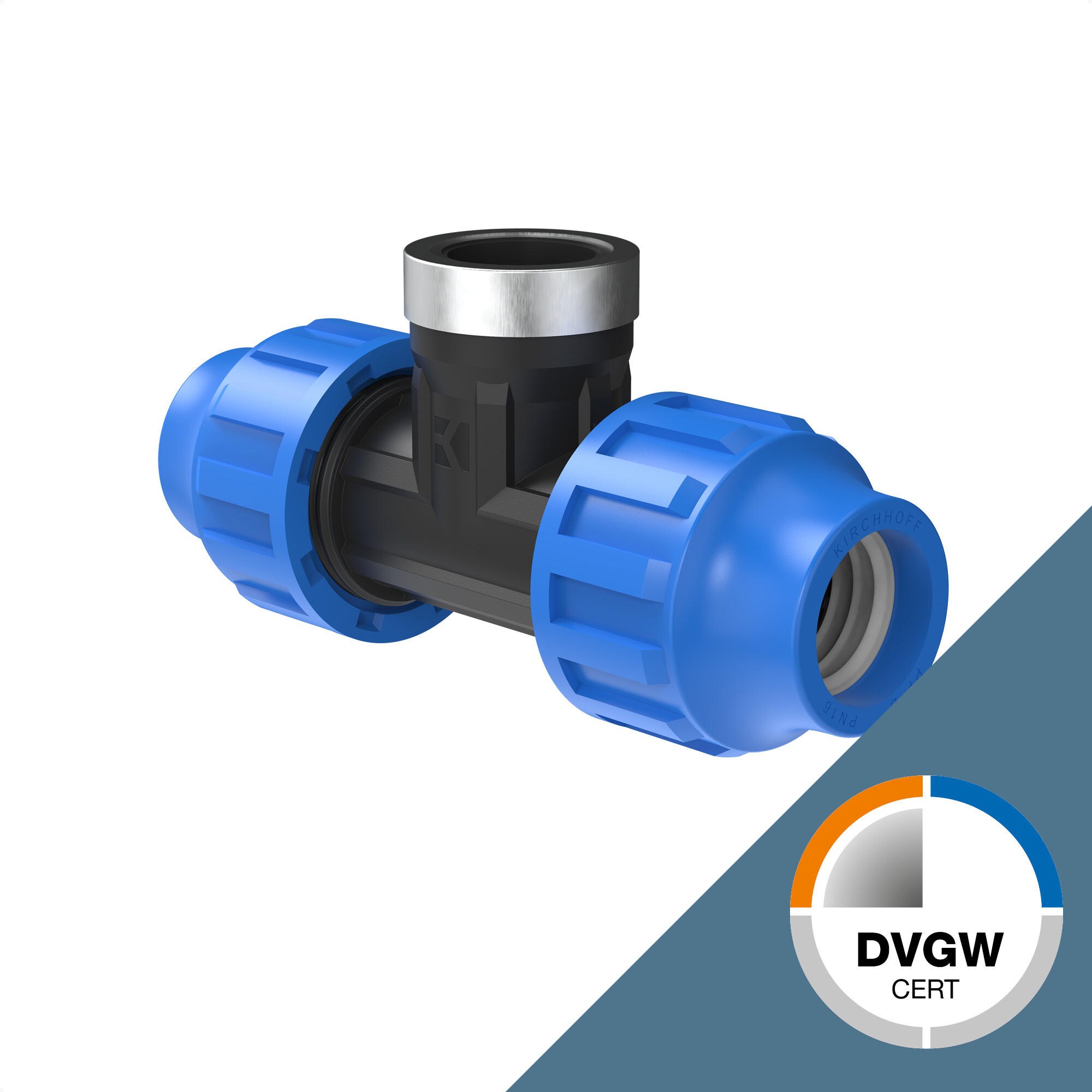 KIRCHHOFF T-St&uuml;ck mit Innengewinde, 20 mm x 1/2"IG x 20 mm f&uuml;r HDPE Bew&auml;sserungssystem, Gartenbew&auml;sserung Made in EU - Bild 1