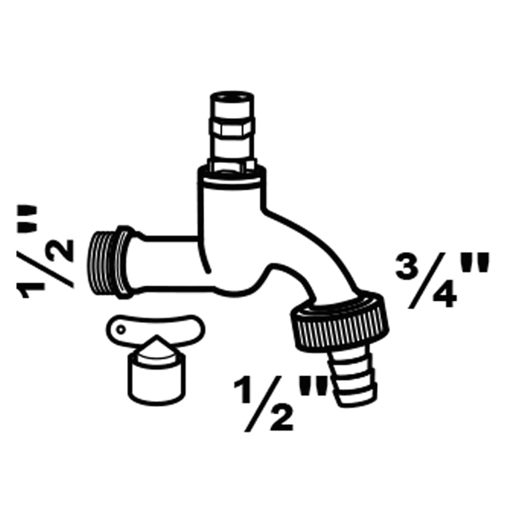 KIRCHHOFF Wasserhahn Garten mit Bedienschutz, Au&szlig;enwasserhahn mit Schlauchverbinder 1/2", Wasserhahn aussen mit Schlauchverschraubung - Bild 1