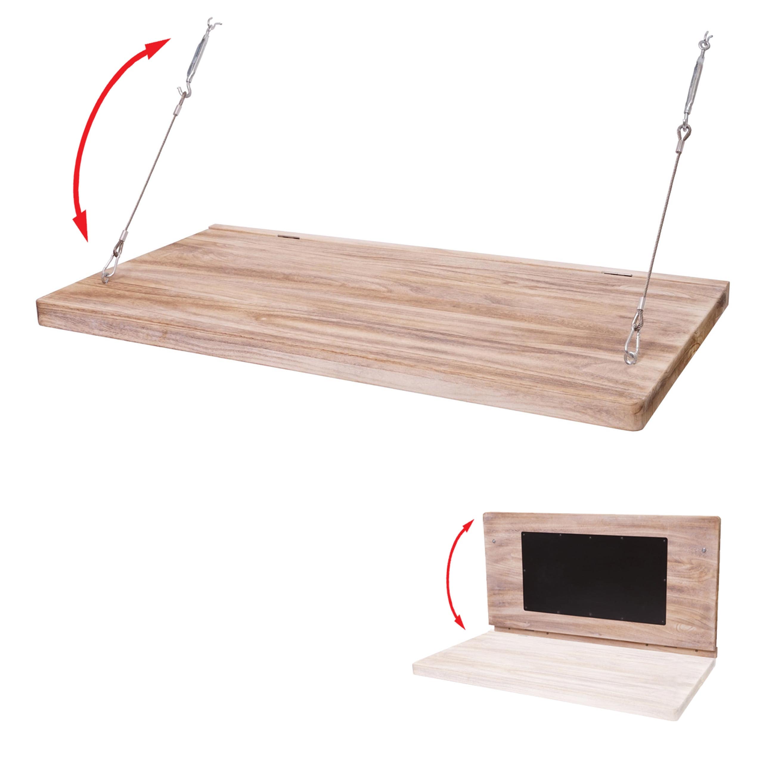 Wandtisch MCW-H48, Wandklapptisch Wandregal Tisch mit Tafel, klappbar Massiv-Holz ~ 120x60cm - Bild 1