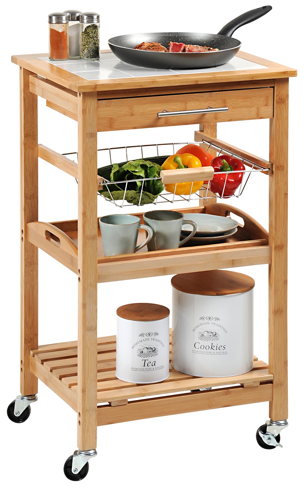 Kesper Küchenwagen – Fliesen/Bambus FSC | 04000270919701