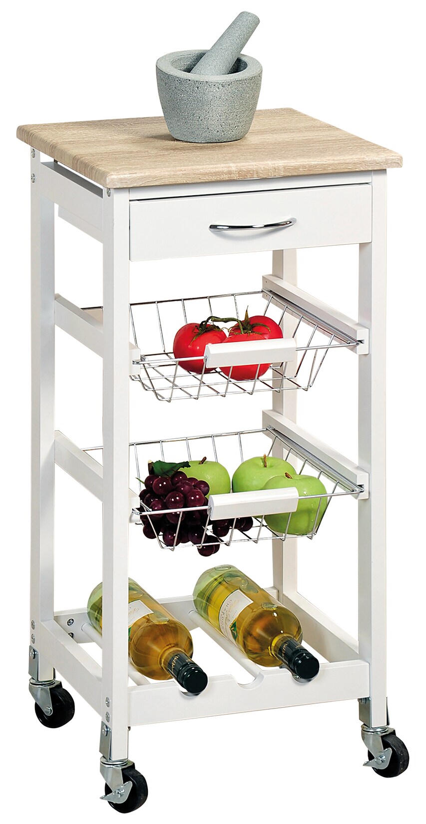 Kesper Küchenwagen – Weiß/Eichendekor FSC | 04000270910593