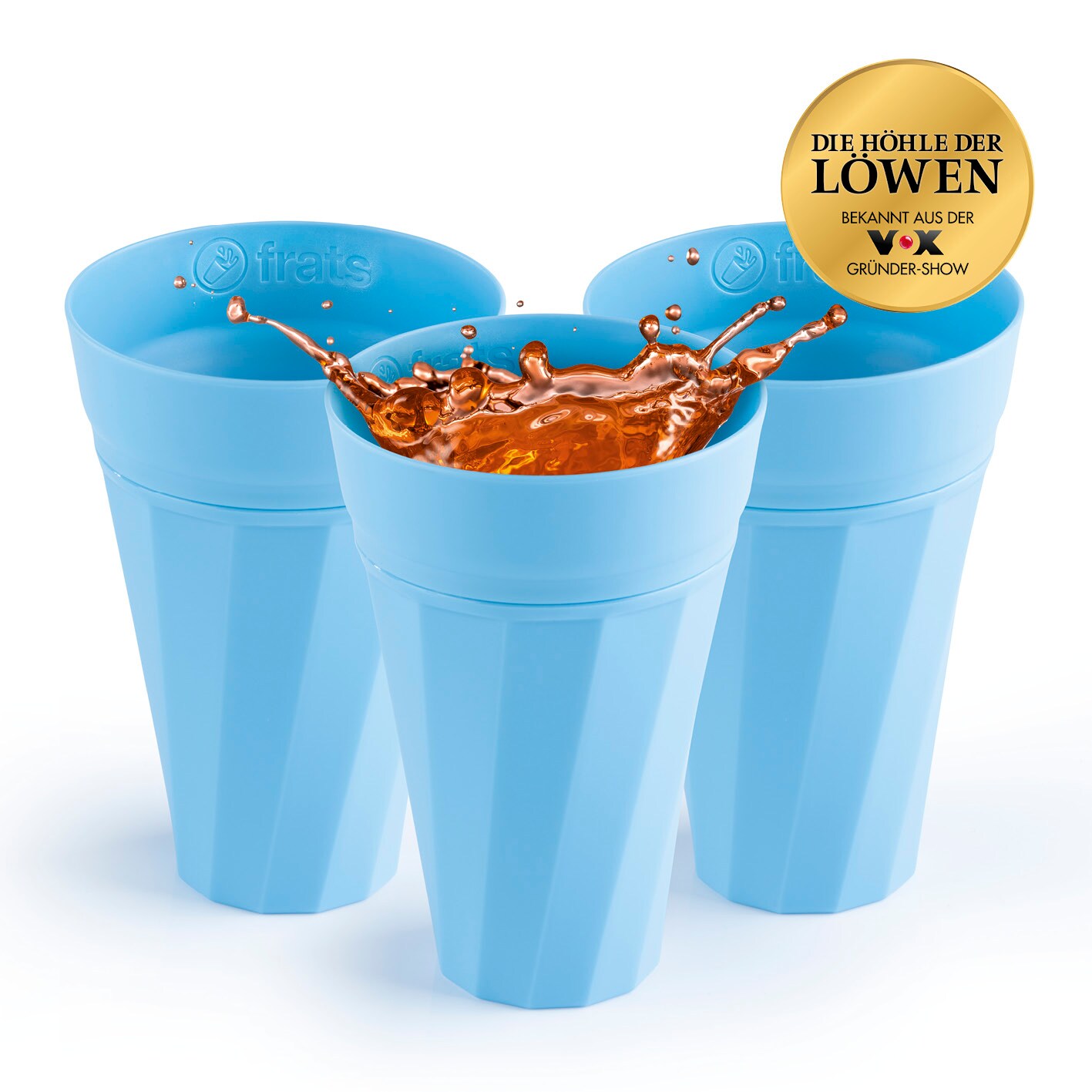 frats Trinkbecher selbstk&uuml;hlend 3er-Set versch. Farben - blau - Bild 1