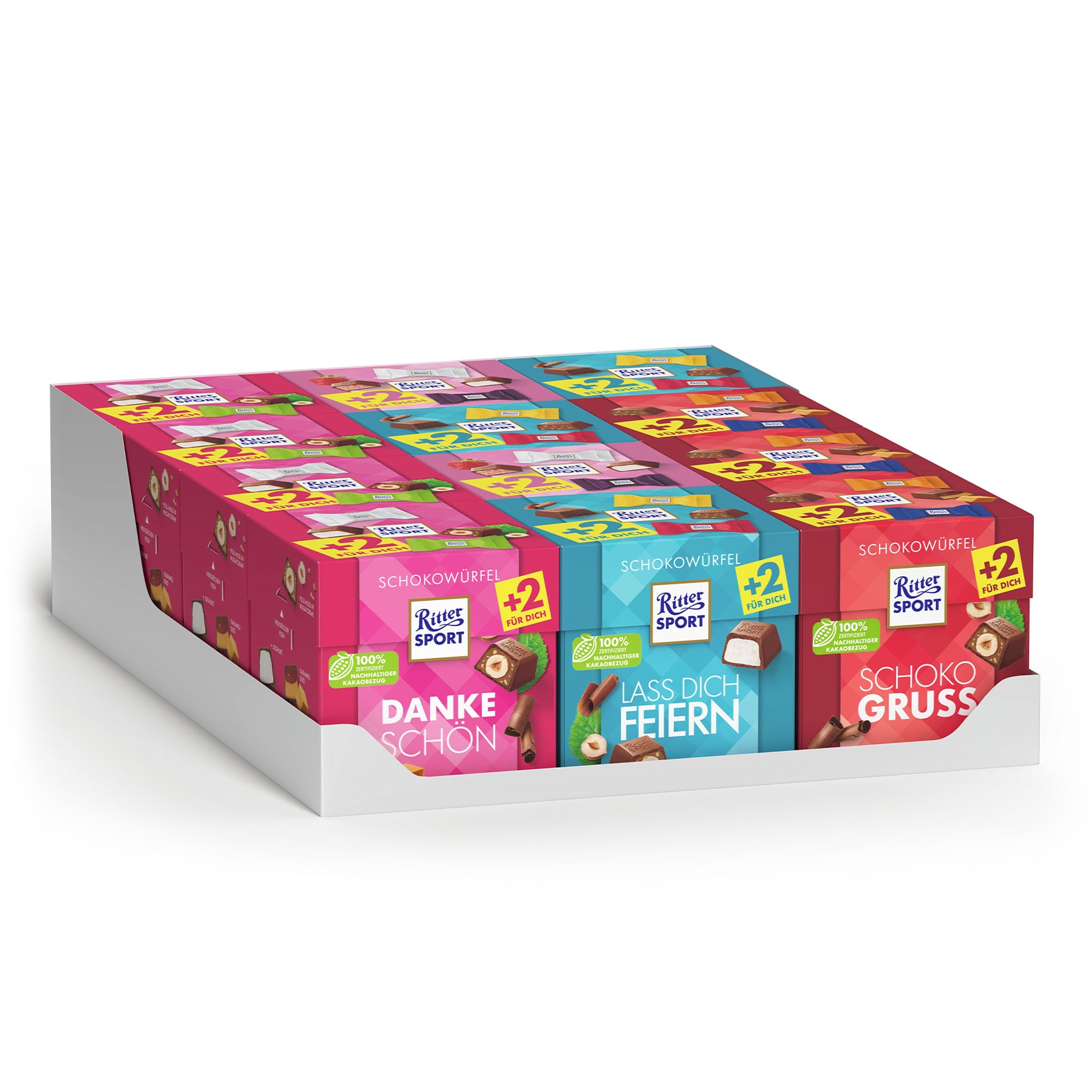 Ritter Sport Schokow&uuml;rfel 192 g, verschiedene Sorten, 12er Pack - Bild 1