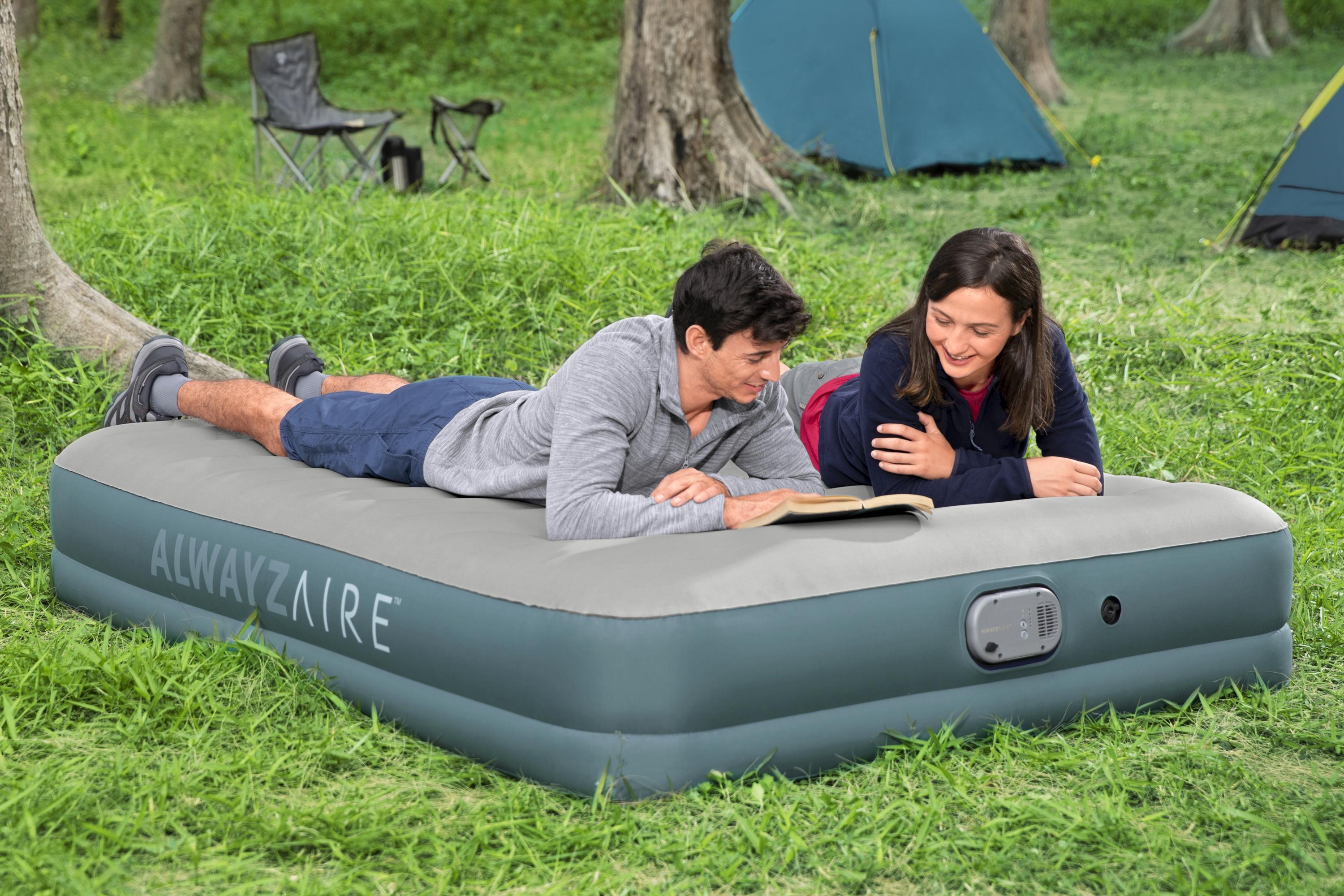 Bestway&reg; AlwayzAire&trade; Fortech&trade; Luftbett mit akkubetriebener Doppelpumpe Double XL/Lo 203 x 152 x 36 cm - Bild 1