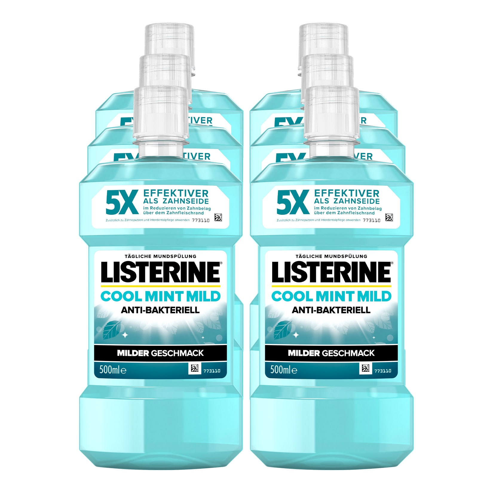 Listerine Mundsp&uuml;lung Cool Mint Mild 500 ml, 6er Pack - Bild 1