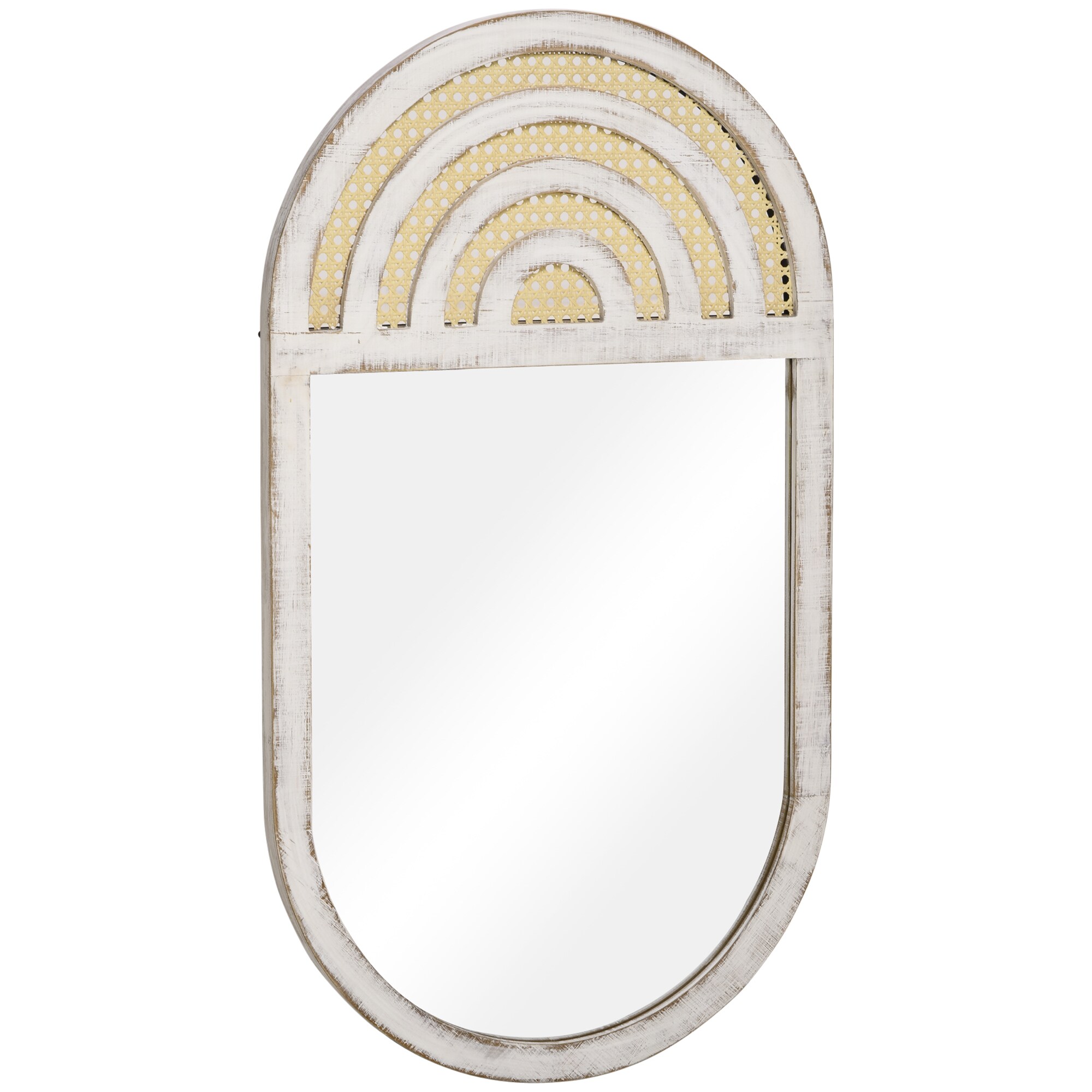 HOMCOM Wandspiegel MDF, Glas, Rattan - Bild 1