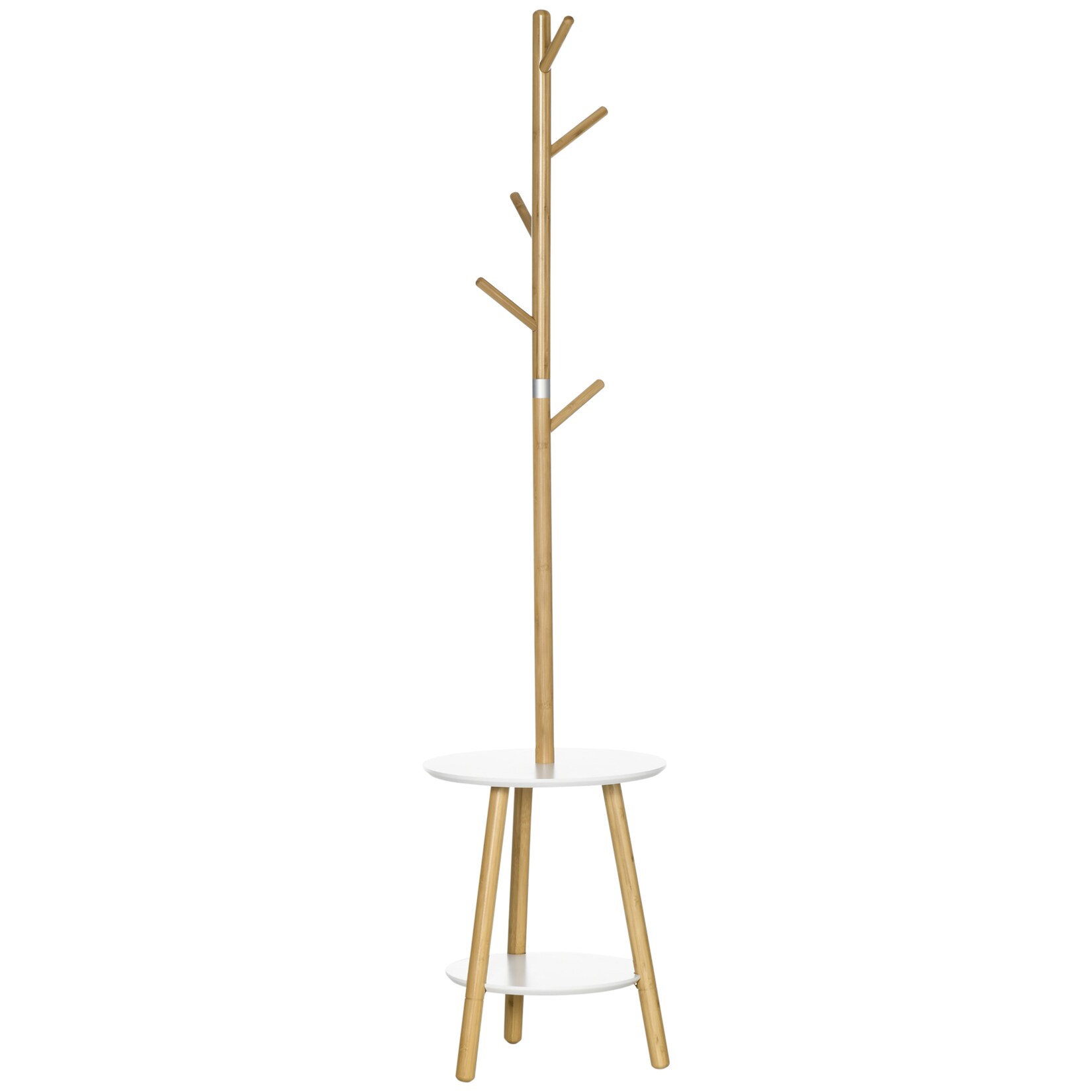 HOMCOM Garderobenständer Bambus, MDF, Aluminium | 04255633511447