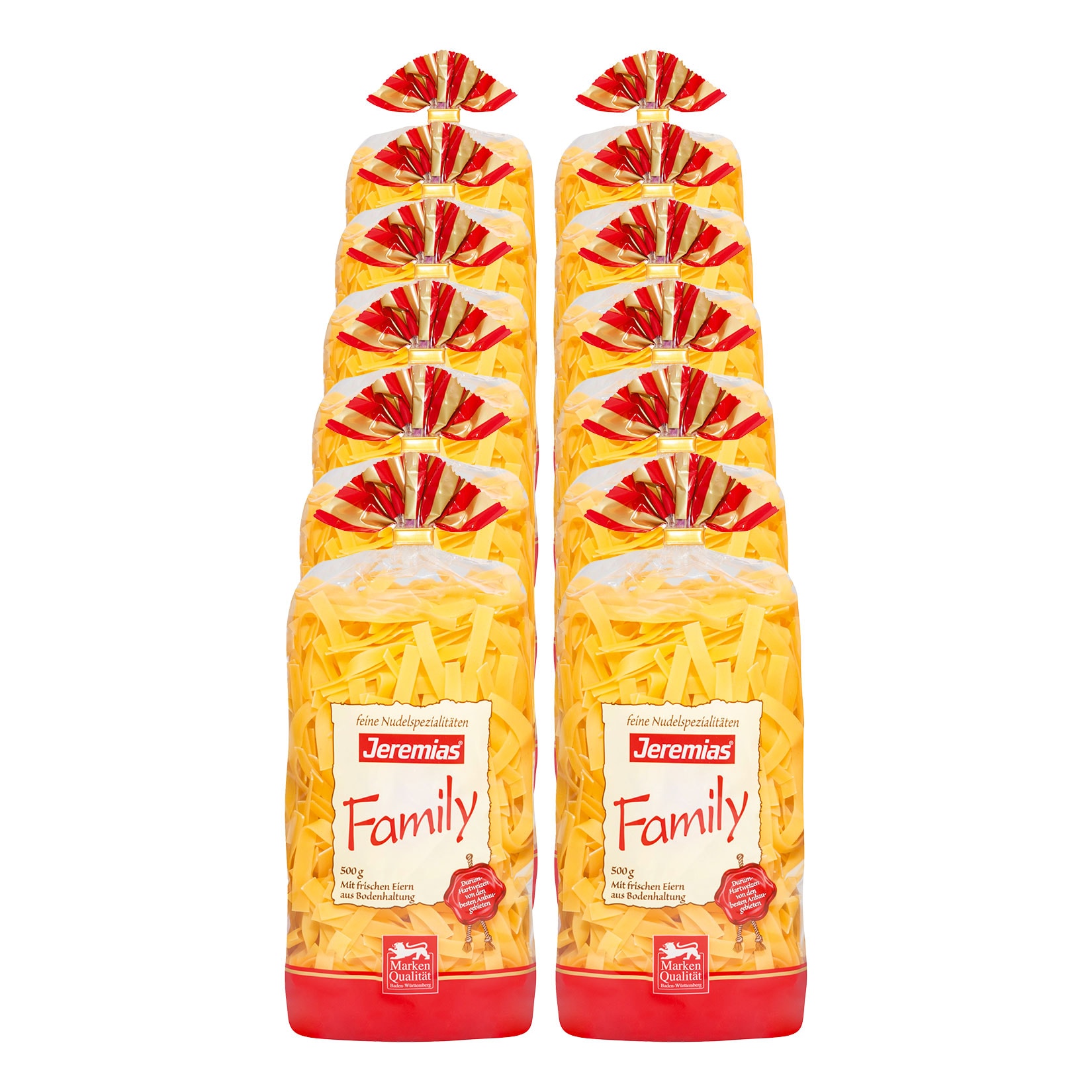Jeremias Family Frischei-Nudeln Bandnudeln 8 mm 500 g, 12er Pack - Bild 1