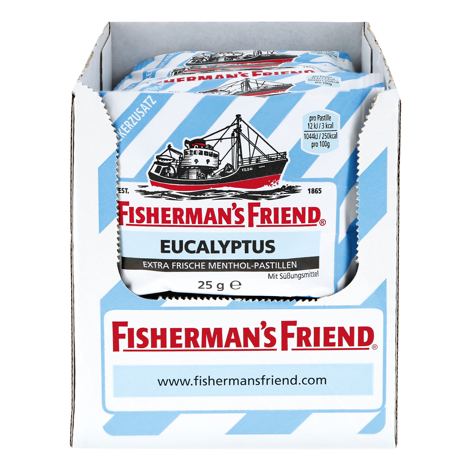Fishermans Friend Eucalyptus ohne Zucker 25 g, 24er Pack - Bild 1